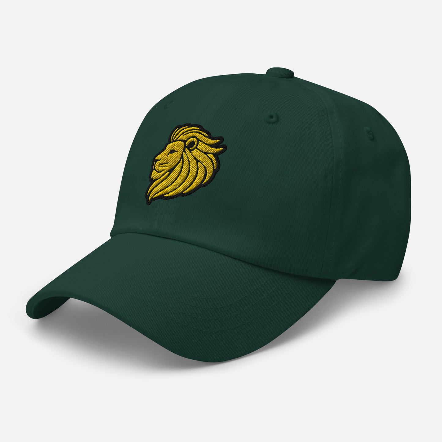 Dad Hat "LION HEAD" Gold One Size adjustable,animal motif,bold design,casual style,courage,dad hat,iconic,leadership,lion,majesty,nature,noble,power,premium quality,strength,unique design,unisex