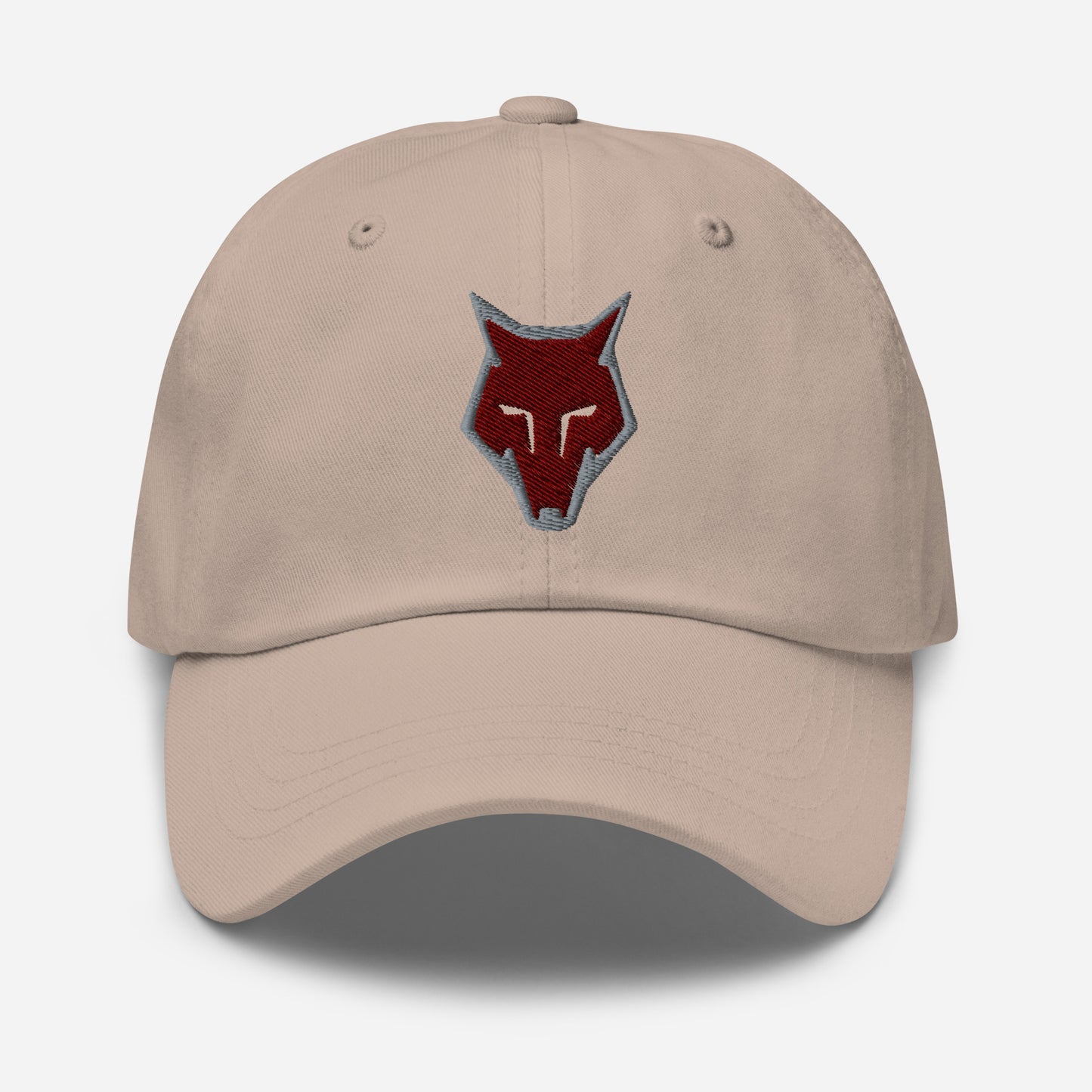 Dad Hat Wolf Logo "LOBO" Maroon One Size adjustable,alpha,animal motif,bold design,casual style,courage,dad hat,endurance,freedom,iconic,lone wolf,nature-inspired,predator,premium quality,resilience,stealth,strength,survival,unique design,unisex,wild spir