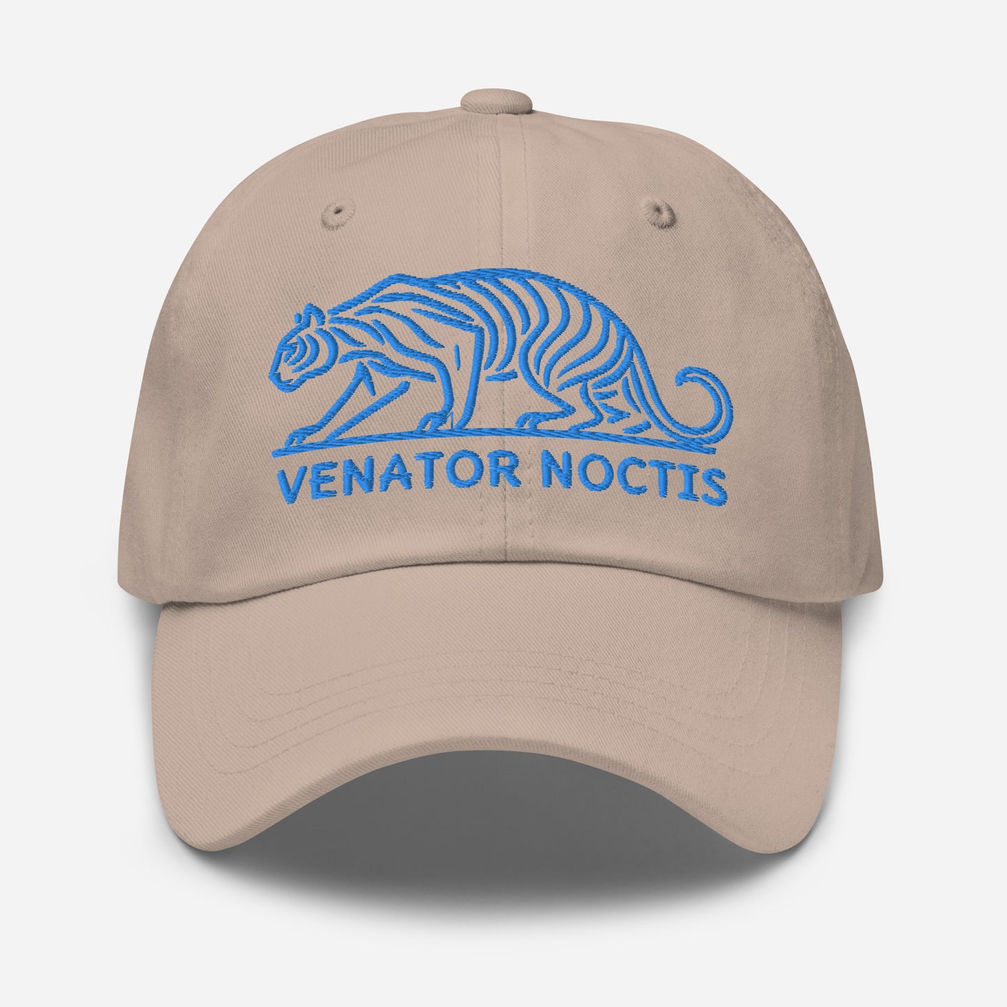 Dad Hat Tiger "VENATOR NOCTIS" Blue One Size adjustable,agility,animal motif,bold design,casual style,courage,dad hat,iconic,power,predator,premium quality,strength,tiger,unique design,unisex,untamed,wild