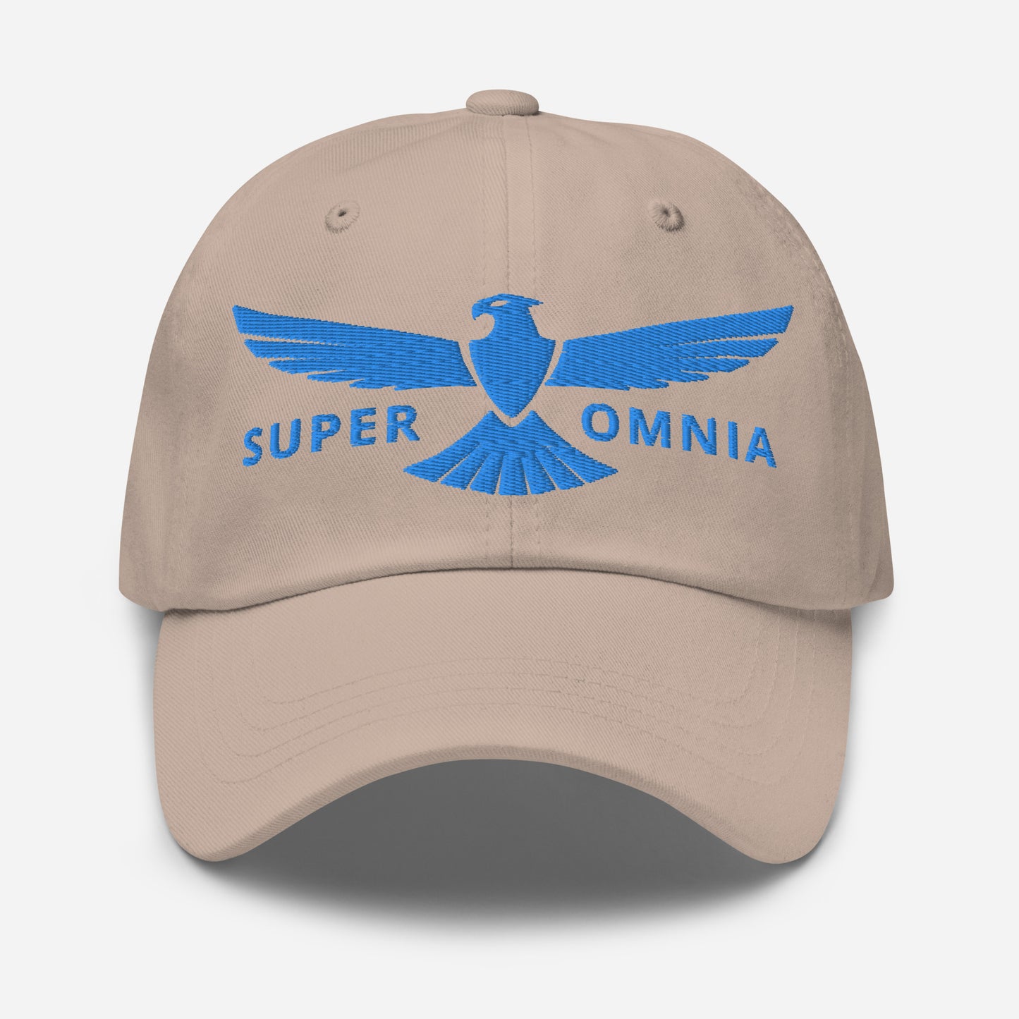 Dad Hat Eagle "SUPER OMNIA" Blue One Size above all,adjustable,animal motif,bold design,casual style,dad hat,eagle,focus,freedom,iconic,independence,premium quality,resilience,soar,strength,unique design,unisex,vision