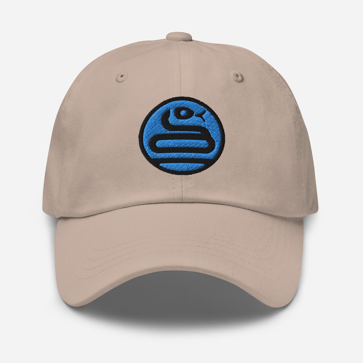 Dad Hat "SNAKE" Blue V2 One Size adjustable,animal motif,bold design,casual style,dad hat,iconic,knowledge,mystery,nature-inspired,predator,premium quality,resilience,snake,spirit animal,stealth,symbolism,transformation,unique design,unisex,wisdom