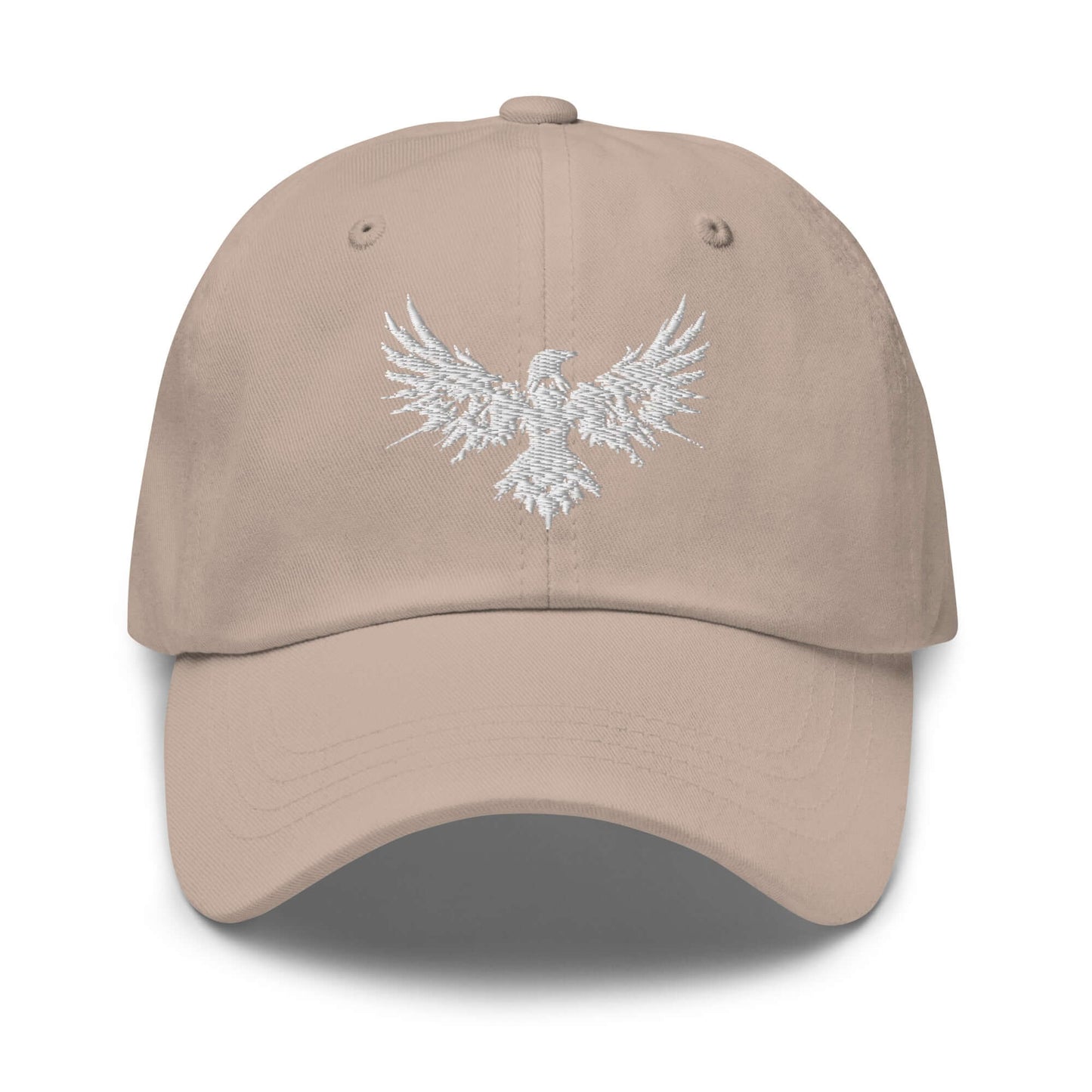 Dad Hat Raven "ENIGMA" White adjustable,animal motif,bold design,casual style,dad hat,endurance,enigma,freedom,iconic,mystery,premium quality,raven,transformation,unique design,unisex