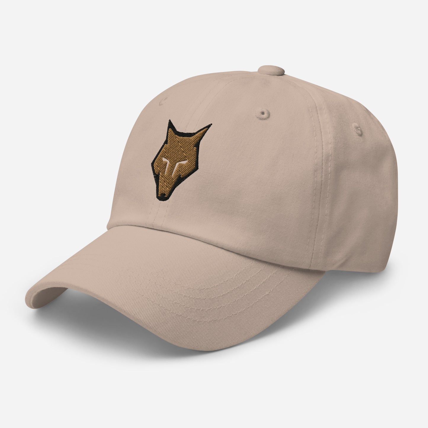 Dad Hat Wolf Logo "LOBO" Old Gold One Size adjustable,alpha,animal motif,bold design,casual style,courage,dad hat,endurance,freedom,iconic,lone wolf,nature-inspired,predator,premium quality,resilience,stealth,strength,survival,unique design,unisex,wild sp