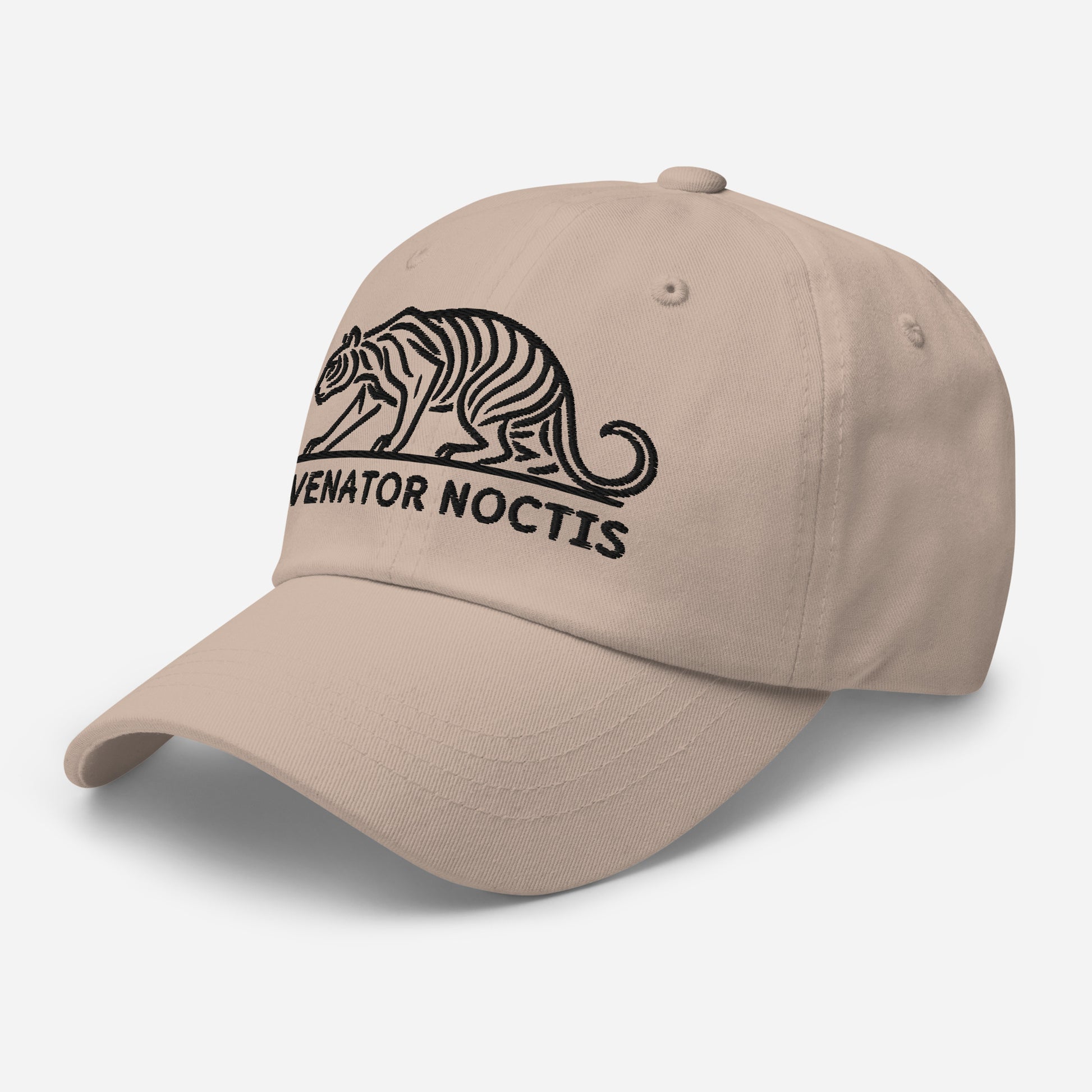 Dad Hat Tiger "VENATOR NOCTIS" Black One Size adjustable,agility,animal motif,bold design,casual style,courage,dad hat,iconic,power,predator,premium quality,strength,tiger,unique design,unisex,untamed,wild