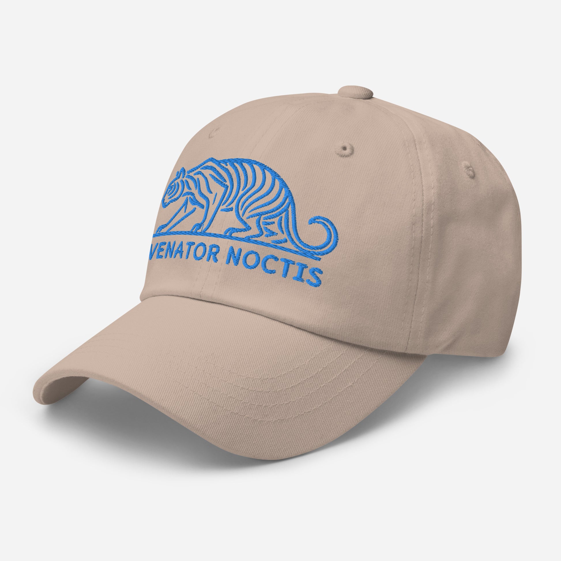 Dad Hat Tiger "VENATOR NOCTIS" Blue One Size adjustable,agility,animal motif,bold design,casual style,courage,dad hat,iconic,power,predator,premium quality,strength,tiger,unique design,unisex,untamed,wild