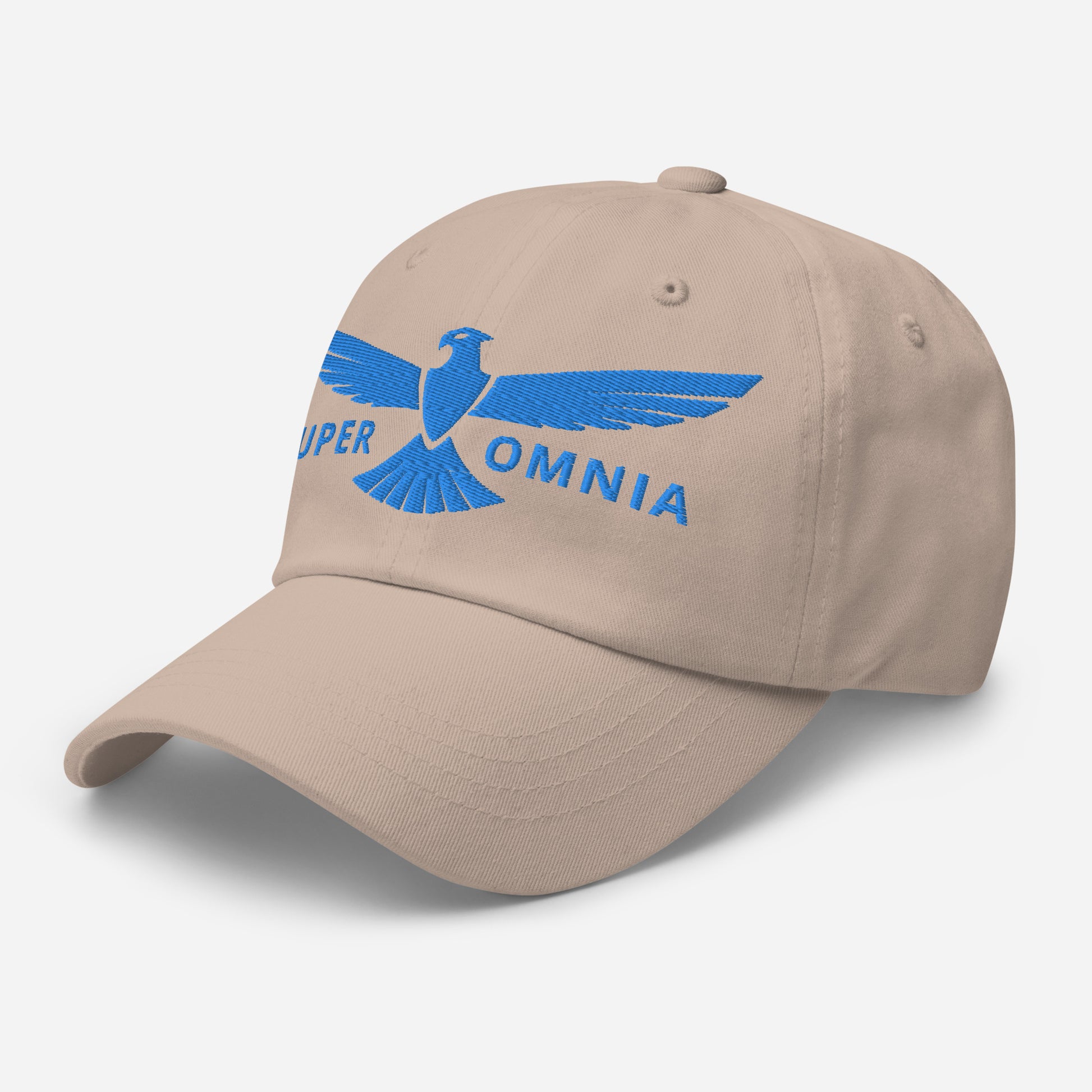 Dad Hat Eagle "SUPER OMNIA" Blue One Size above all,adjustable,animal motif,bold design,casual style,dad hat,eagle,focus,freedom,iconic,independence,premium quality,resilience,soar,strength,unique design,unisex,vision