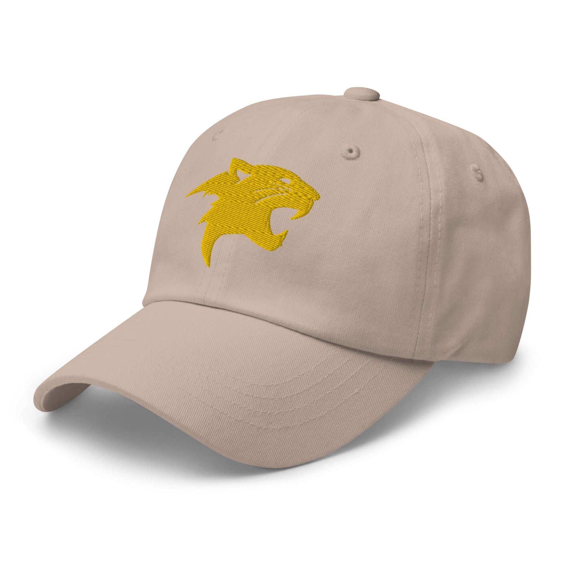 Dad Hat "Panther Head" Gold adjustable,agility,animal motif,beast mode,bold design,casual style,dad hat,iconic,panther,power,premium quality,stealth,strength,unique design,unisex,wild