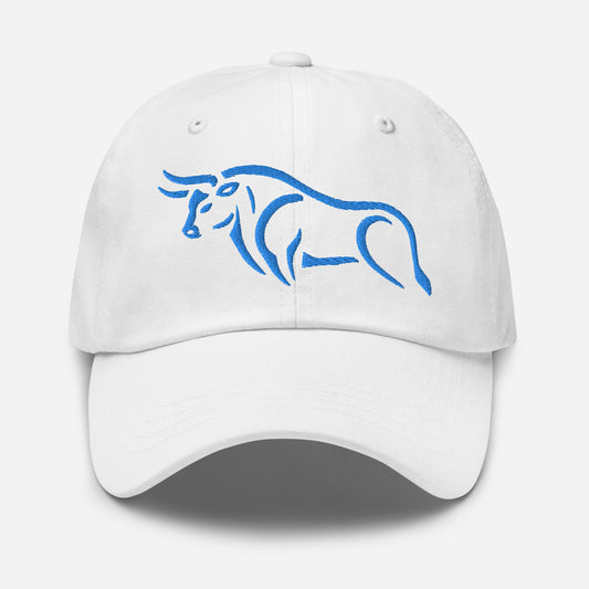 Dad Hat "BULL SPIRIT 2" Blue One Size adjustable,animal motif,bold design,bull,casual style,dad hat,endurance,iconic,power,premium quality,resilience,spirit,strength,unique design,unisex