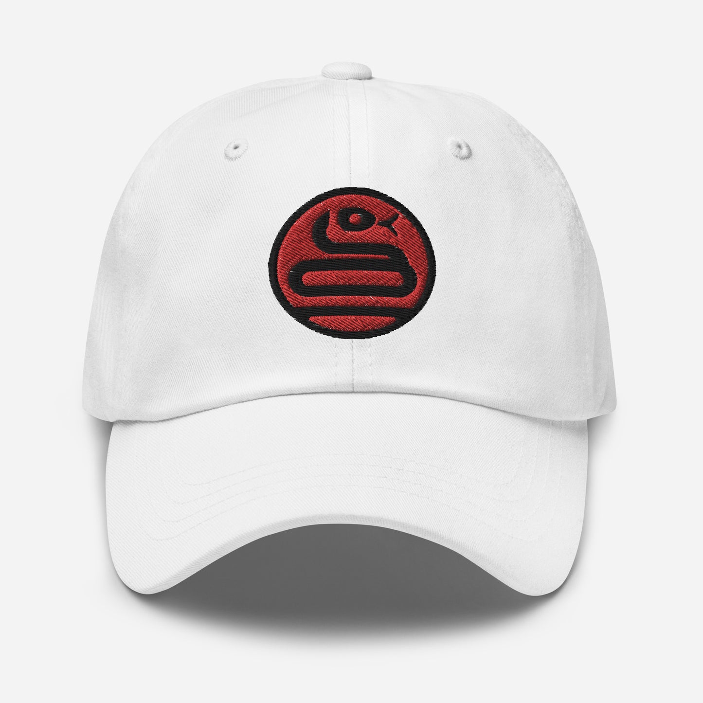 Dad Hat "SNAKE" Red V2 One Size adjustable,animal motif,bold design,casual style,dad hat,iconic,knowledge,mystery,nature-inspired,predator,premium quality,resilience,snake,spirit animal,stealth,symbolism,transformation,unique design,unisex,wisdom