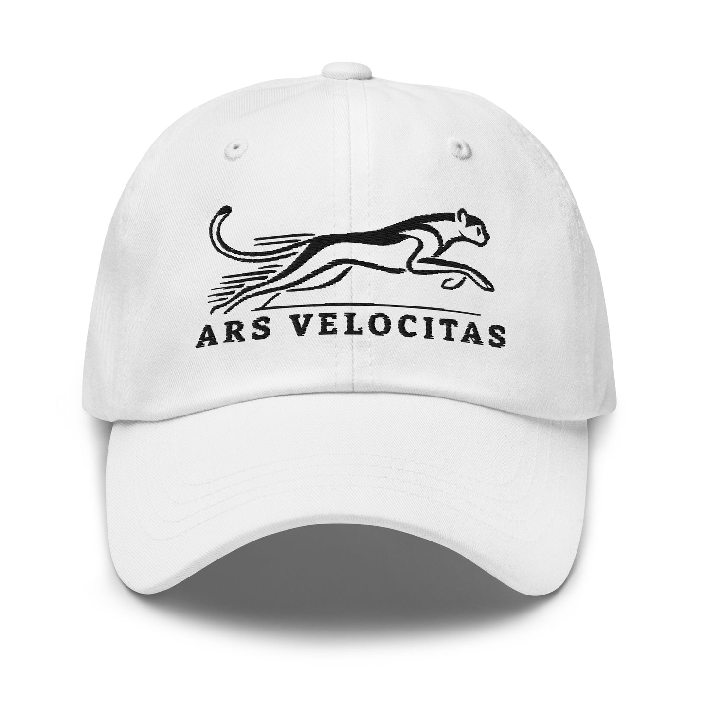 Dad Hat Cheetah "ARS VELOCITAS" Black One Size adjustable,agility,animal motif,bold design,casual style,cheetah,dad hat,endurance,iconic,nature-inspired,predator,premium quality,resilience,speed,stealth,strength,unique design,unisex,velocity,wild