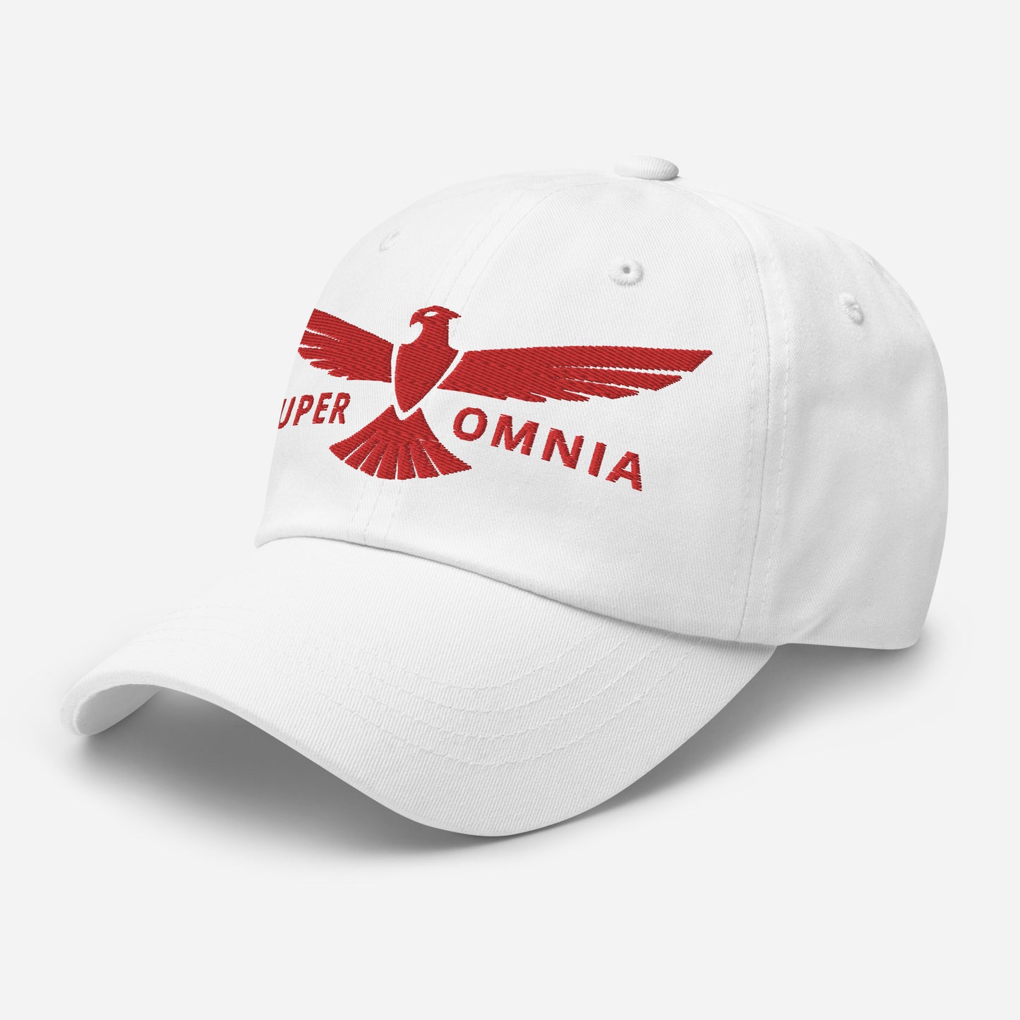 Dad Hat Eagle "SUPER OMNIA" Red One Size above all,adjustable,animal motif,bold design,casual style,dad hat,eagle,focus,freedom,iconic,independence,premium quality,resilience,soar,strength,unique design,unisex,vision