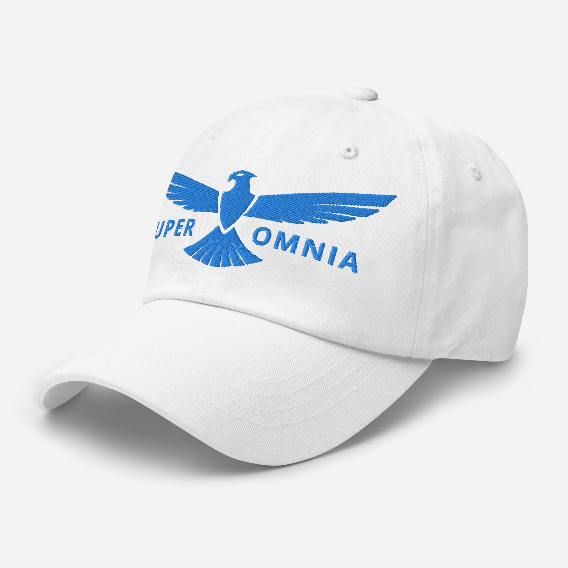 Dad Hat Eagle "SUPER OMNIA" Blue One Size above all,adjustable,animal motif,bold design,casual style,dad hat,eagle,focus,freedom,iconic,independence,premium quality,resilience,soar,strength,unique design,unisex,vision