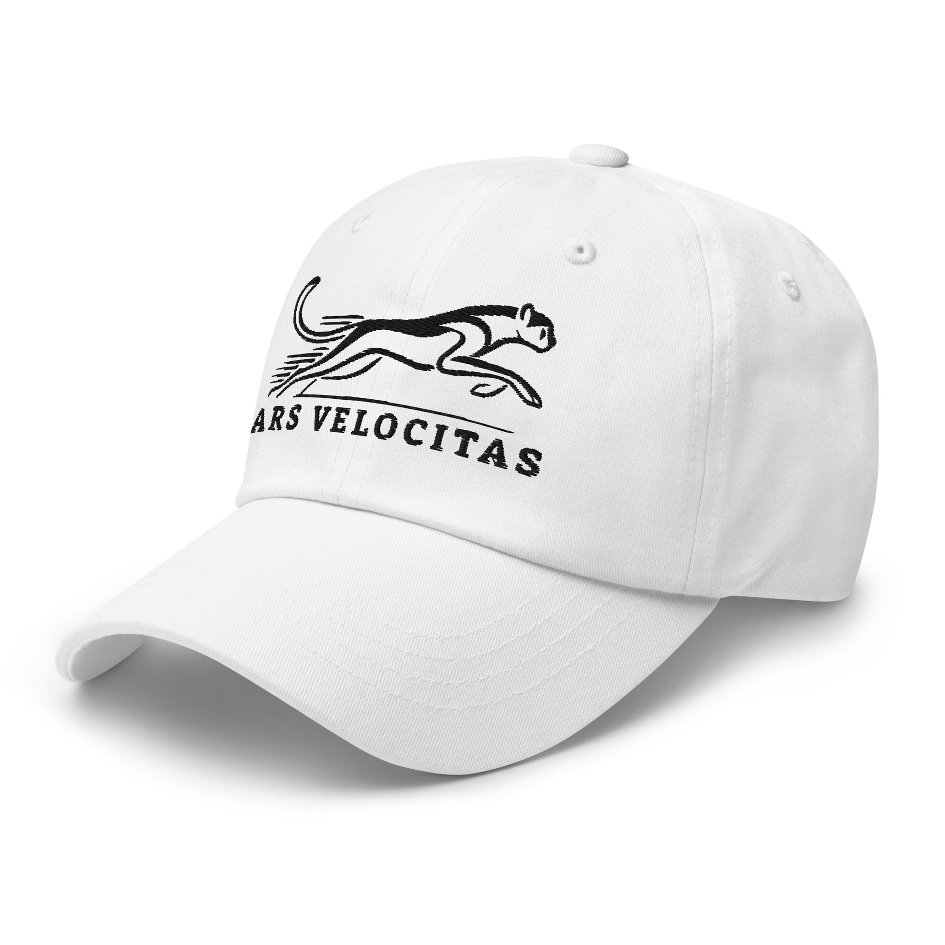 Dad Hat Cheetah "ARS VELOCITAS" Black One Size adjustable,agility,animal motif,bold design,casual style,cheetah,dad hat,endurance,iconic,nature-inspired,predator,premium quality,resilience,speed,stealth,strength,unique design,unisex,velocity,wild