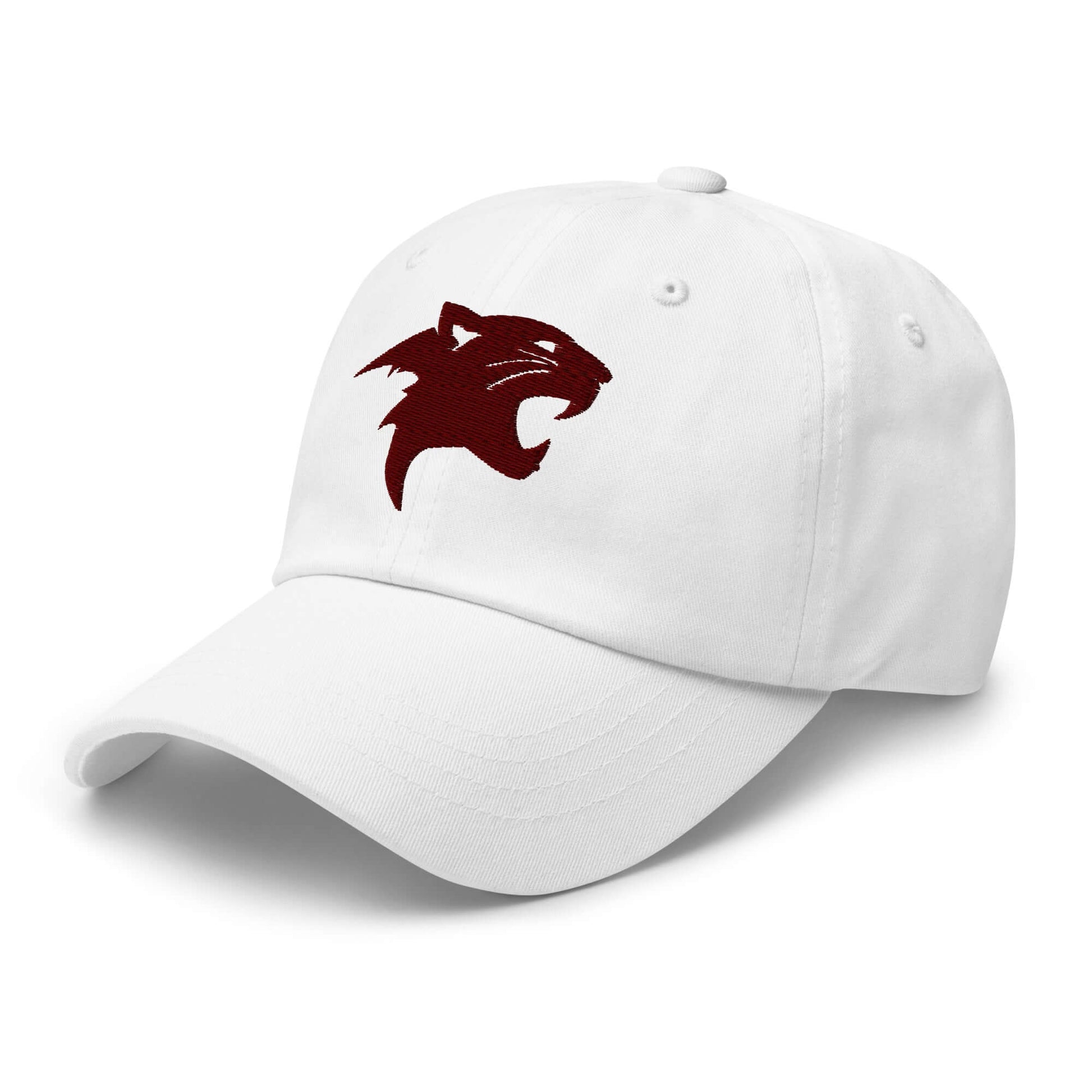 Dad Hat "Panther Head" Maroon adjustable,agility,animal motif,beast mode,bold design,casual style,dad hat,iconic,panther,power,premium quality,stealth,strength,unique design,unisex,wild