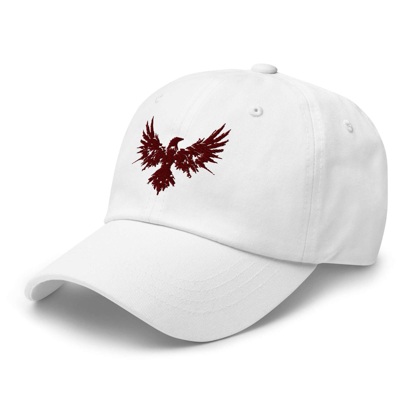 Dad Hat Raven "ENIGMA" Maroon adjustable,animal motif,bold design,casual style,dad hat,endurance,enigma,freedom,iconic,mystery,premium quality,raven,transformation,unique design,unisex