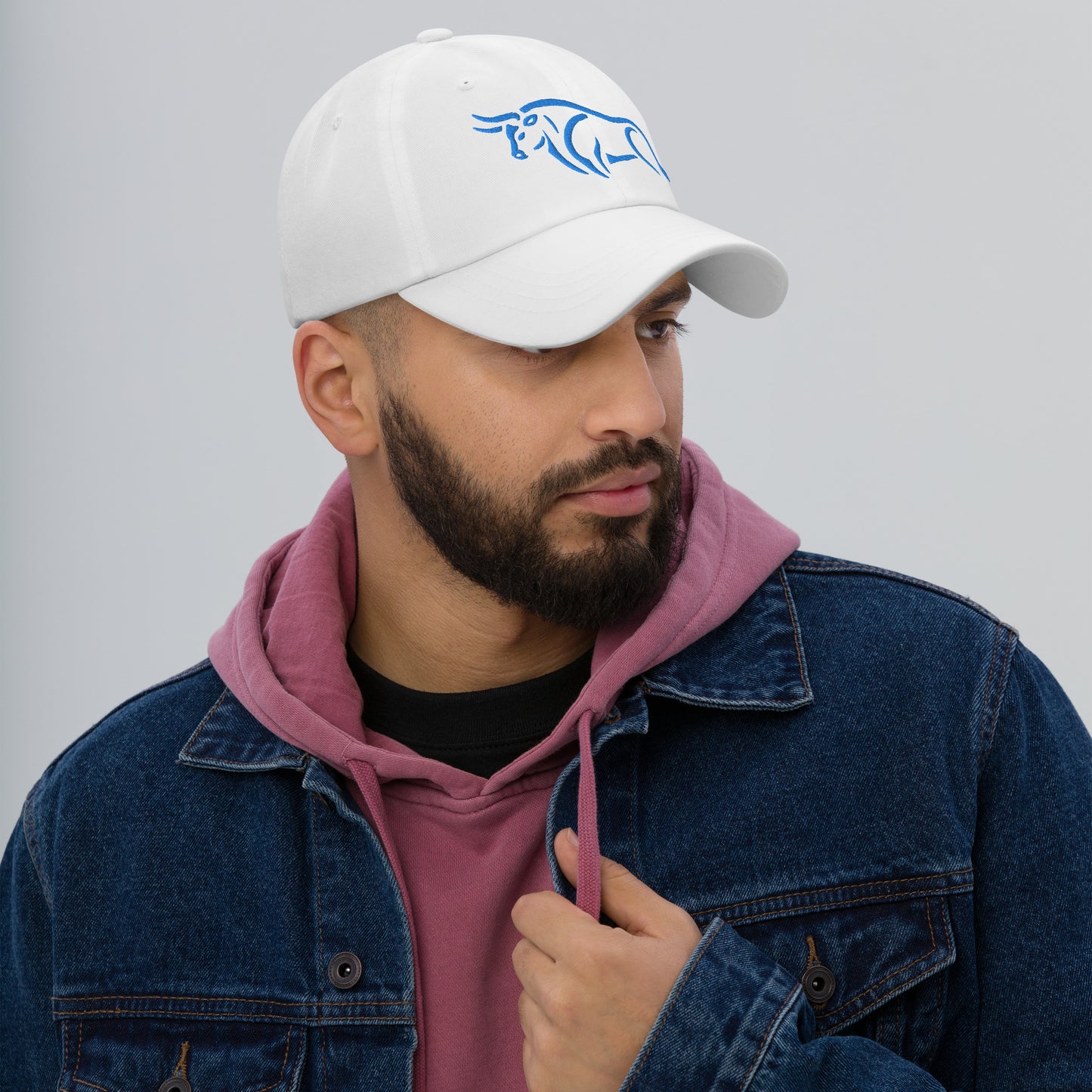 Dad Hat "BULL SPIRIT 2" Blue One Size adjustable,animal motif,bold design,bull,casual style,dad hat,endurance,iconic,power,premium quality,resilience,spirit,strength,unique design,unisex