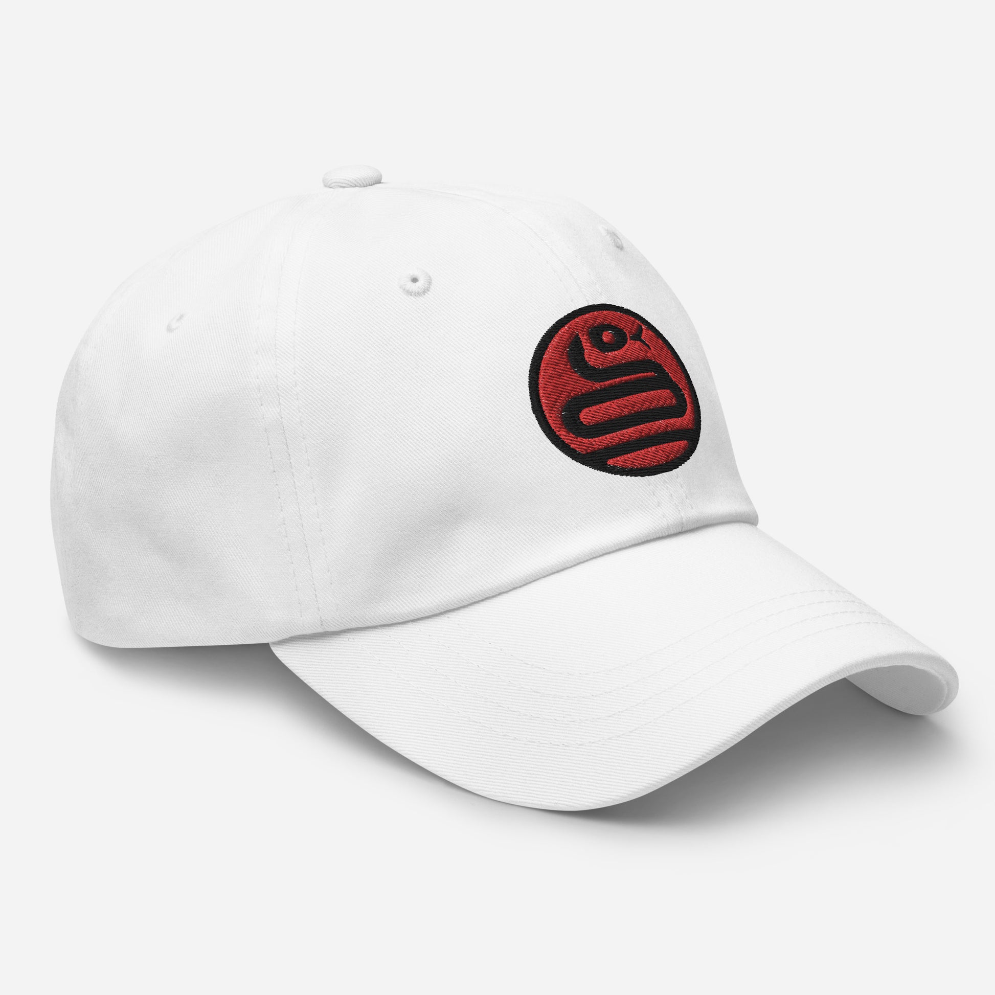 Dad Hat "SNAKE" Red V2 One Size adjustable,animal motif,bold design,casual style,dad hat,iconic,knowledge,mystery,nature-inspired,predator,premium quality,resilience,snake,spirit animal,stealth,symbolism,transformation,unique design,unisex,wisdom