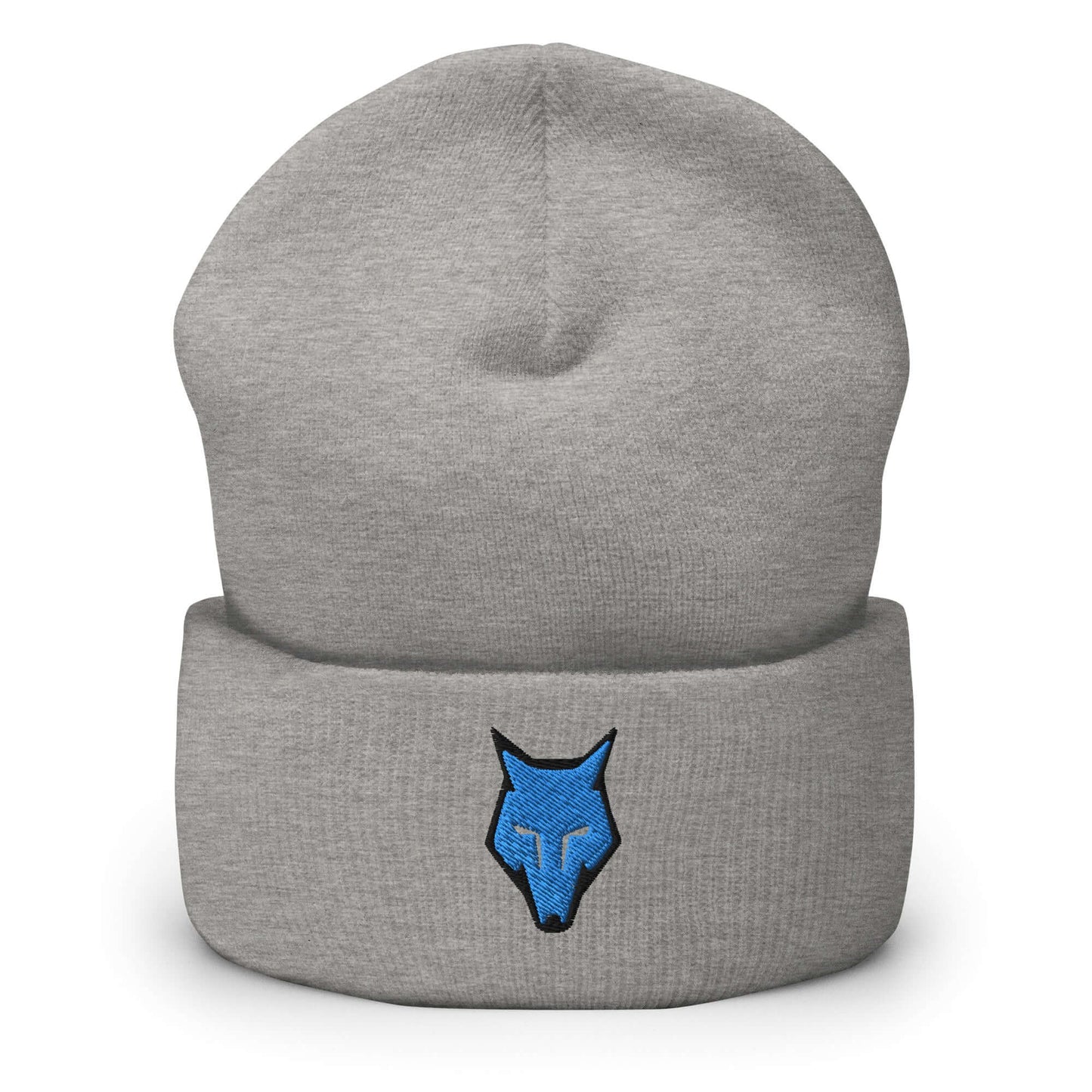 Cuffed Beanie Wolf Logo "LOBO" Blue One Size alpha,animal motif,beanie,bold design,courage,endurance,freedom,iconic,lone wolf,motivational,nature-inspired,predator,resilience,stealth,strength,survival,unique design,unisex,warmth,wild spirit,winter wear,wo