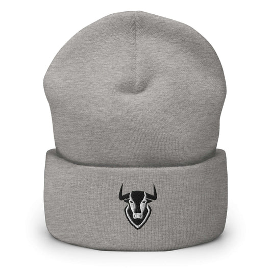 Cuffed Beanie Bull Logo "TORO" Black One Size animal motif,beanie,bold design,bull,endurance,iconic,motivational,nature-inspired,power,resilience,spirit,strength,unique design,unisex,warmth,winter wear