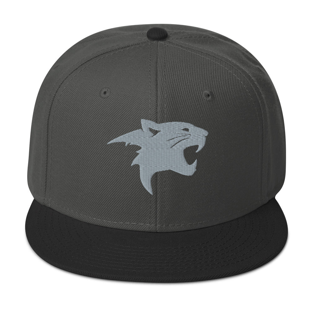 Snapback Hat "Panther Head" Grey One Size adjustable,agility,animal motif,beast mode,bold design,iconic,panther,power,premium quality,snapback hat,statement piece,stealth,street style,strength,unique design,unisex,wild