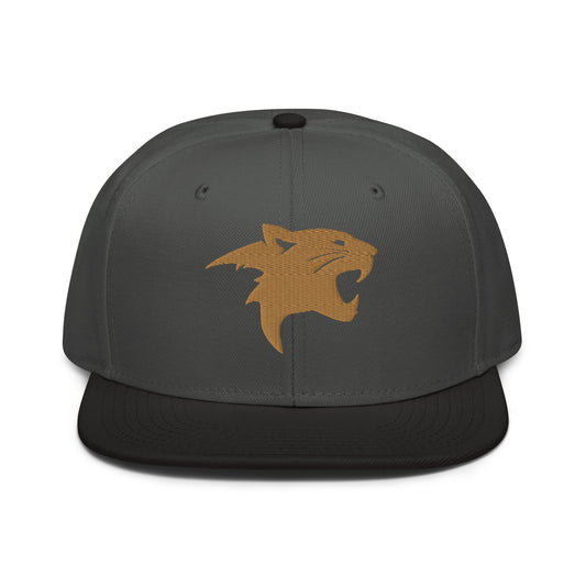 Snapback Hat "Panther Head" Old Gold One Size adjustable,agility,animal motif,beast mode,bold design,iconic,panther,power,premium quality,snapback hat,statement piece,stealth,street style,strength,unique design,unisex,wild