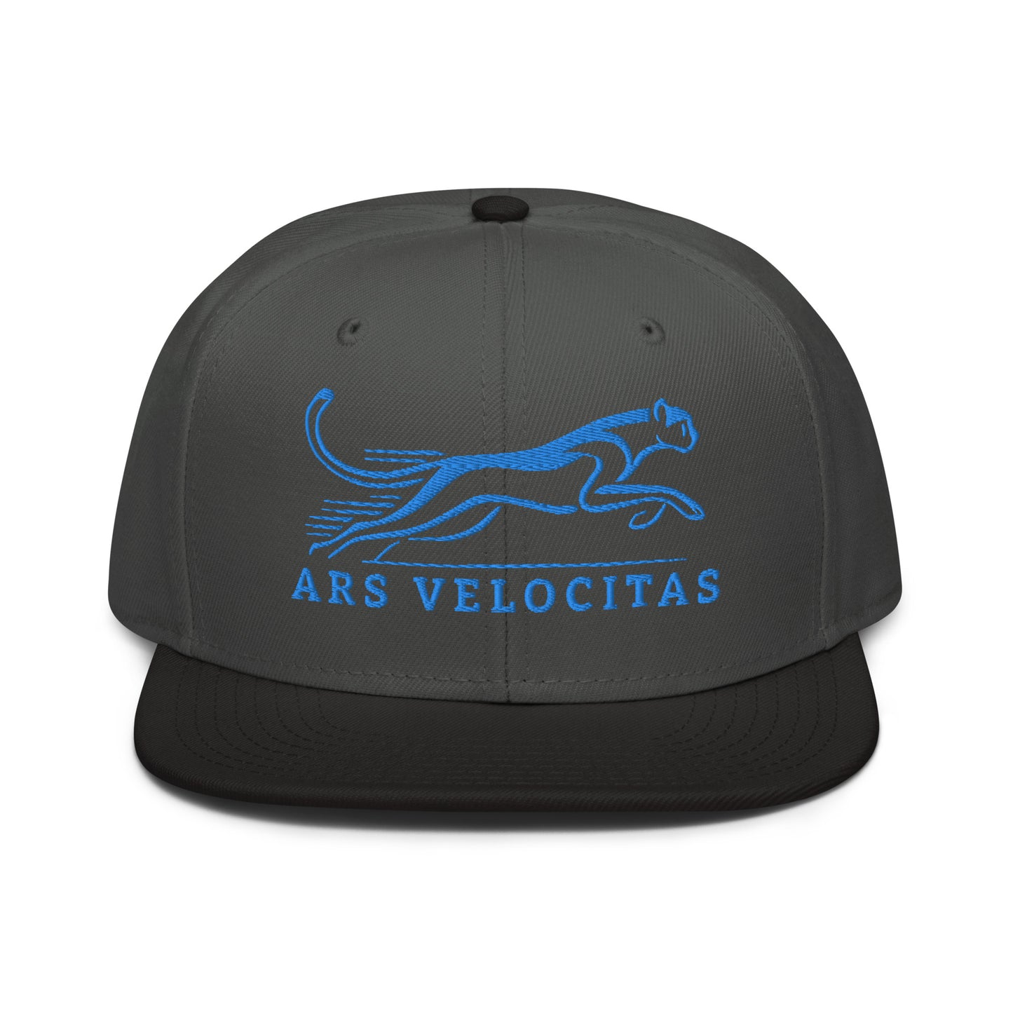 Snapback Hat Cheetah "ARS VELOCITAS" Blue One Size adjustable,agility,animal motif,bold design,cheetah,endurance,iconic,nature-inspired,predator,premium quality,resilience,snapback hat,speed,statement piece,stealth,street style,strength,unique design,unis