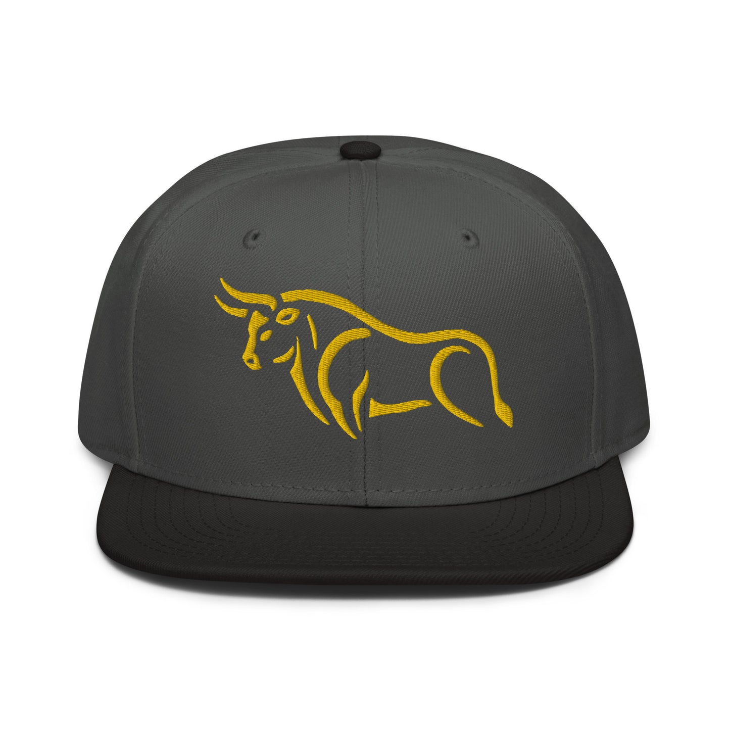 Snapback Hat "Bull Spirit 2" Gold One Size adjustable,animal motif,bold design,bull,endurance,iconic,power,premium quality,resilience,snapback hat,spirit,statement piece,street style,strength,unique design,unisex