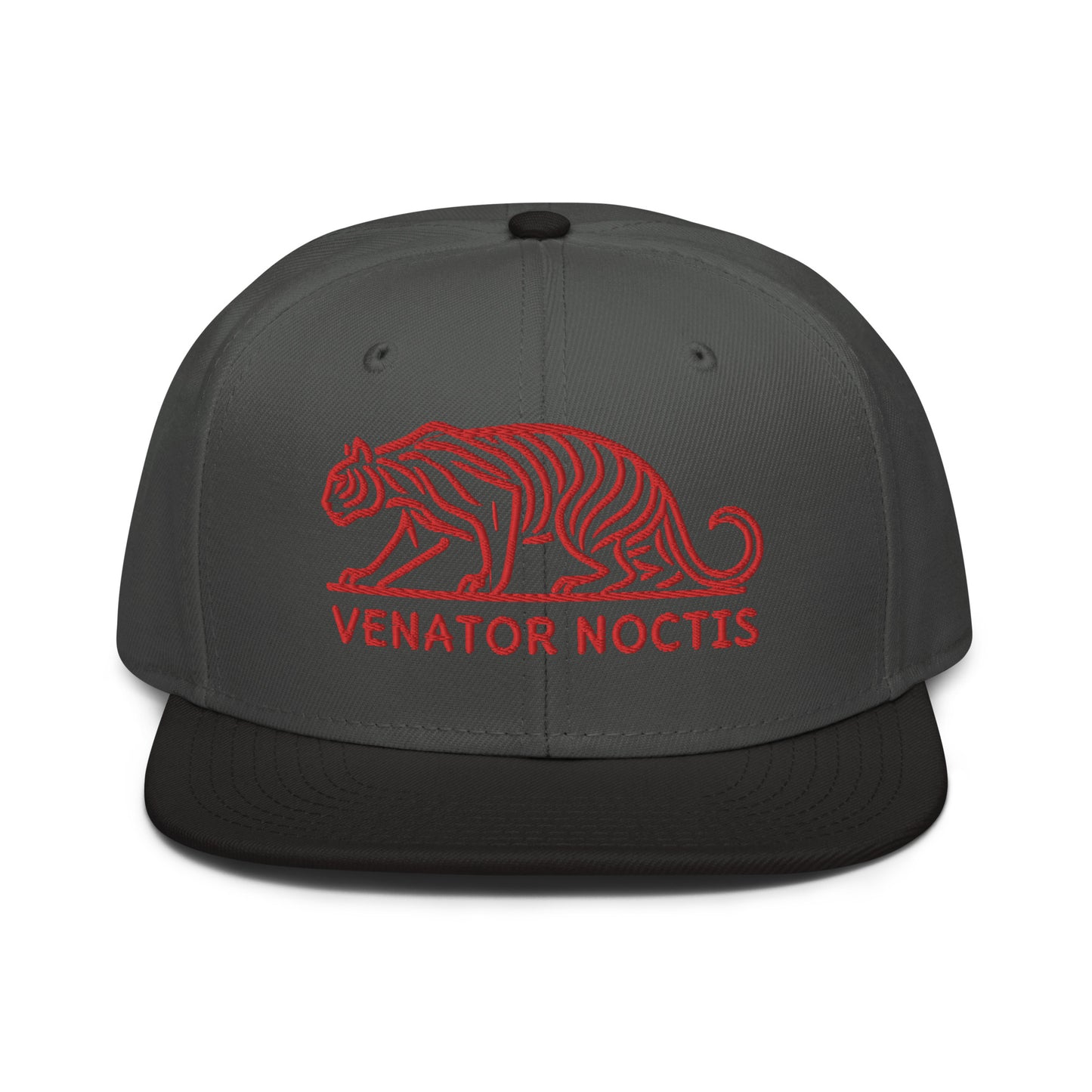 Snapback Hat "Tiger VENATOR NOCTIS" Red One Size adjustable,agility,animal motif,bold design,courage,iconic,power,predator,premium quality,snapback hat,statement piece,street style,strength,tiger,unique design,unisex,untamed,wild