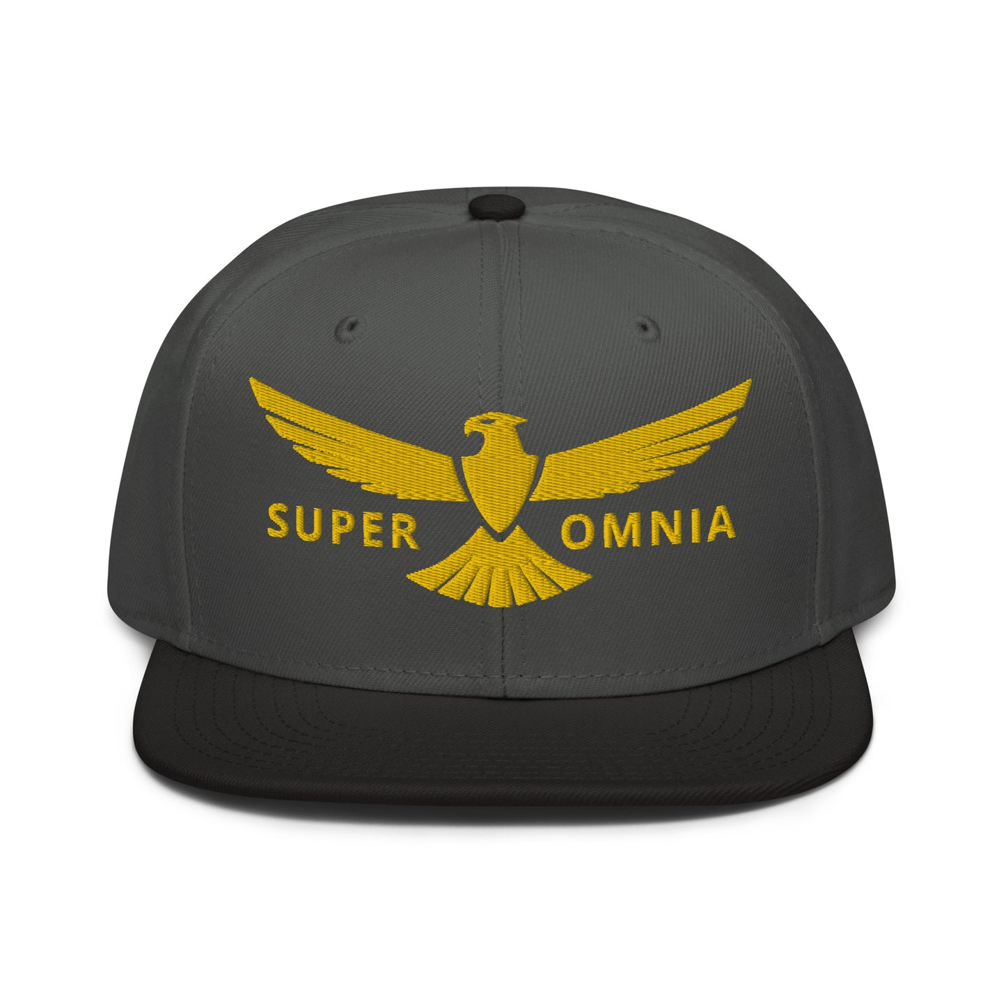 Snapback Hat Eagle "SUPER OMNIA" Gold One Size above all,adjustable,animal motif,bold design,eagle,focus,freedom,iconic,independence,premium quality,resilience,snapback hat,soar,statement piece,street style,strength,unique design,unisex,vision