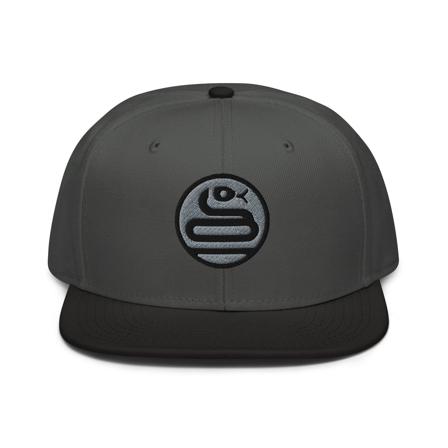 Snapback Hat "SNAKE" Grey One Size adjustable,animal motif,bold design,iconic,knowledge,mystery,nature-inspired,predator,premium quality,resilience,snake,snapback hat,spirit animal,statement piece,stealth,street style,symbolism,transformation,unique desig