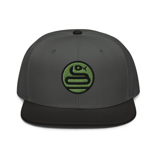 Snapback Hat "SNAKE" Green One Size adjustable,animal motif,bold design,iconic,knowledge,mystery,nature-inspired,predator,premium quality,resilience,snake,snapback hat,spirit animal,statement piece,stealth,street style,symbolism,transformation,unique desi