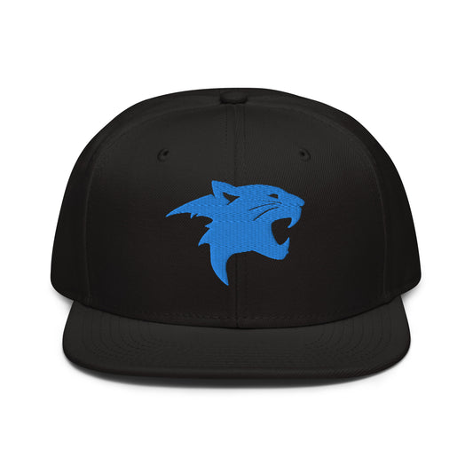 Snapback Hat "Panther Head" Blue One Size adjustable,agility,animal motif,beast mode,bold design,iconic,panther,power,premium quality,snapback hat,statement piece,stealth,street style,strength,unique design,unisex,wild