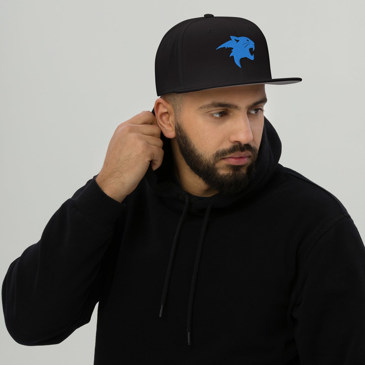 Snapback Hat "Panther Head" Blue One Size adjustable,agility,animal motif,beast mode,bold design,iconic,panther,power,premium quality,snapback hat,statement piece,stealth,street style,strength,unique design,unisex,wild