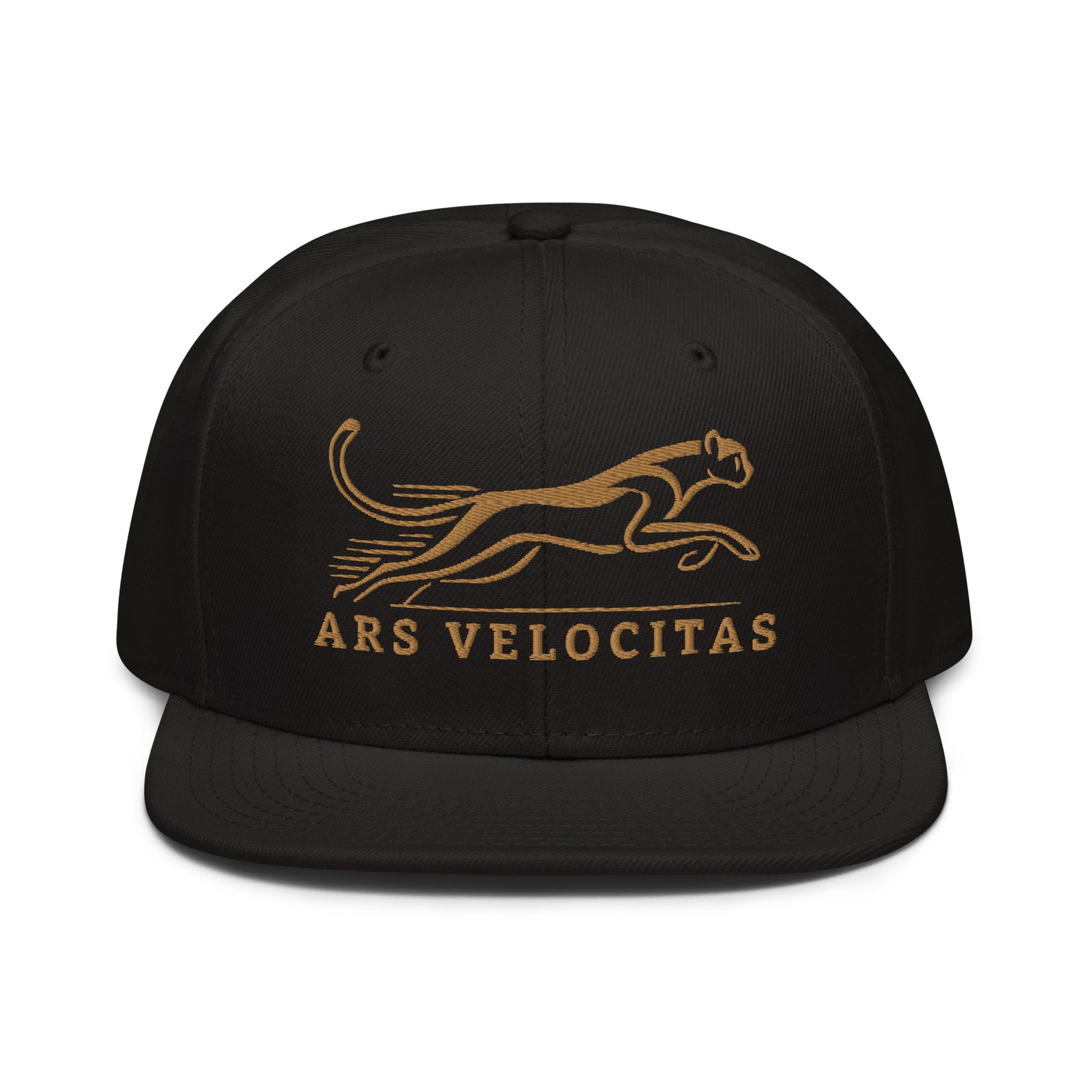 Snapback Hat Cheetah "ARS VELOCITAS" Old Gold One Size adjustable,agility,animal motif,bold design,cheetah,endurance,iconic,nature-inspired,predator,premium quality,resilience,snapback hat,speed,statement piece,stealth,street style,strength,unique design,