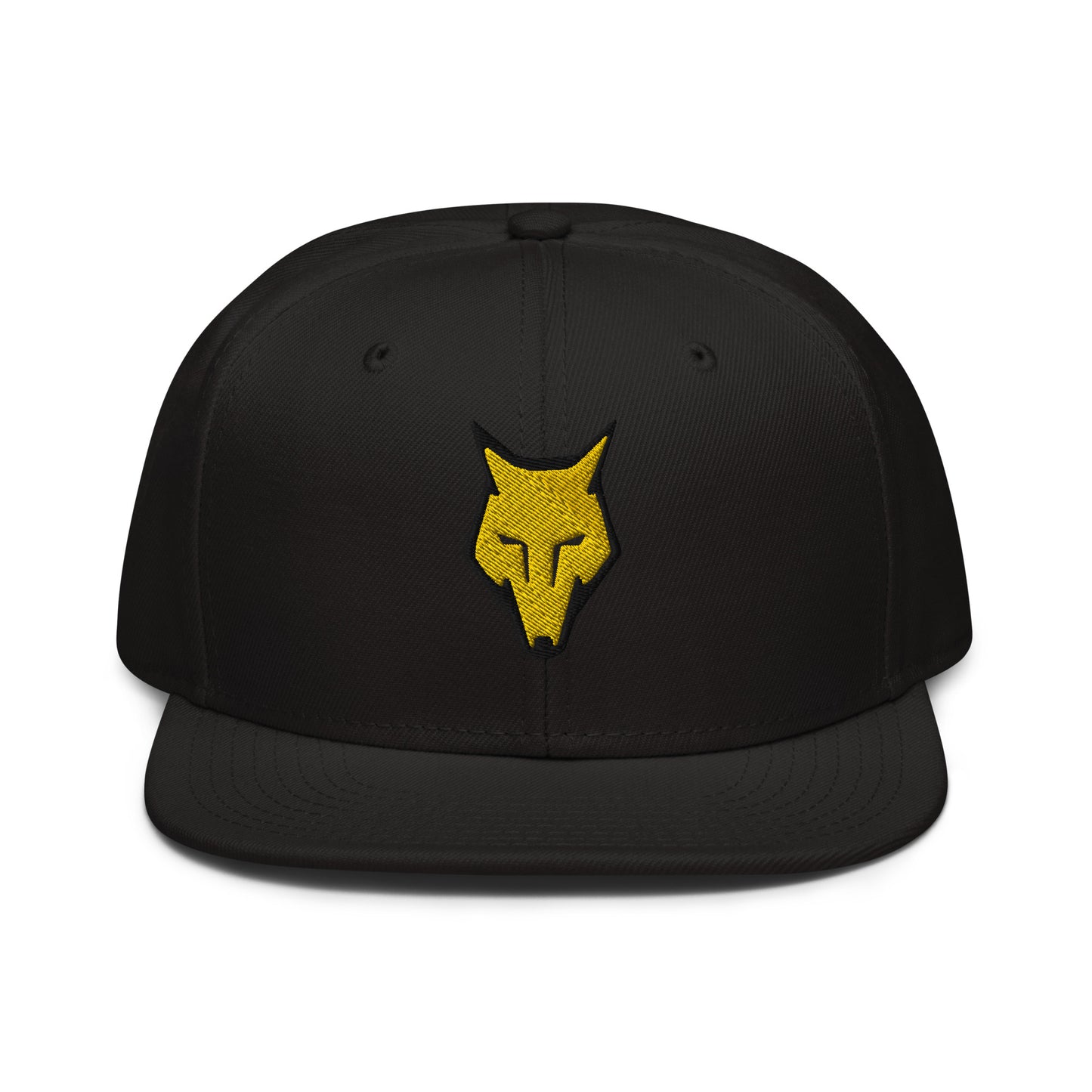 Snapback Hat Wolf Logo "LOBO" Gold One Size adjustable,alpha,animal motif,bold design,courage,endurance,freedom,iconic,lone wolf,nature-inspired,predator,premium quality,resilience,snapback hat,statement piece,stealth,street style,strength,survival,unique