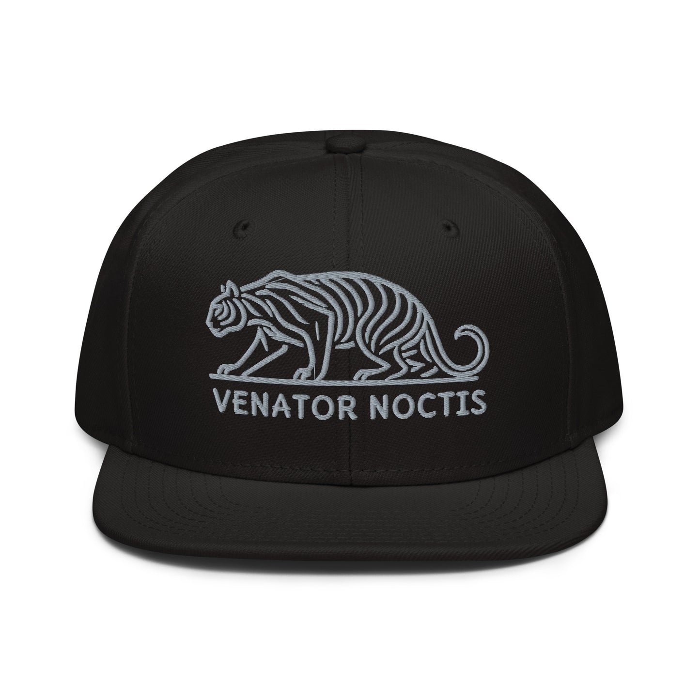 Snapback Hat "Tiger VENATOR NOCTIS" Grey One Size adjustable,agility,animal motif,bold design,courage,iconic,power,predator,premium quality,snapback hat,statement piece,street style,strength,tiger,unique design,unisex,untamed,wild