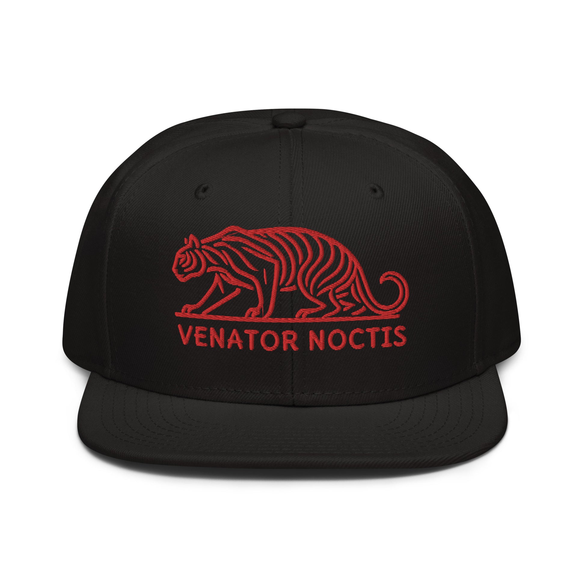 Snapback Hat "Tiger VENATOR NOCTIS" Red One Size adjustable,agility,animal motif,bold design,courage,iconic,power,predator,premium quality,snapback hat,statement piece,street style,strength,tiger,unique design,unisex,untamed,wild