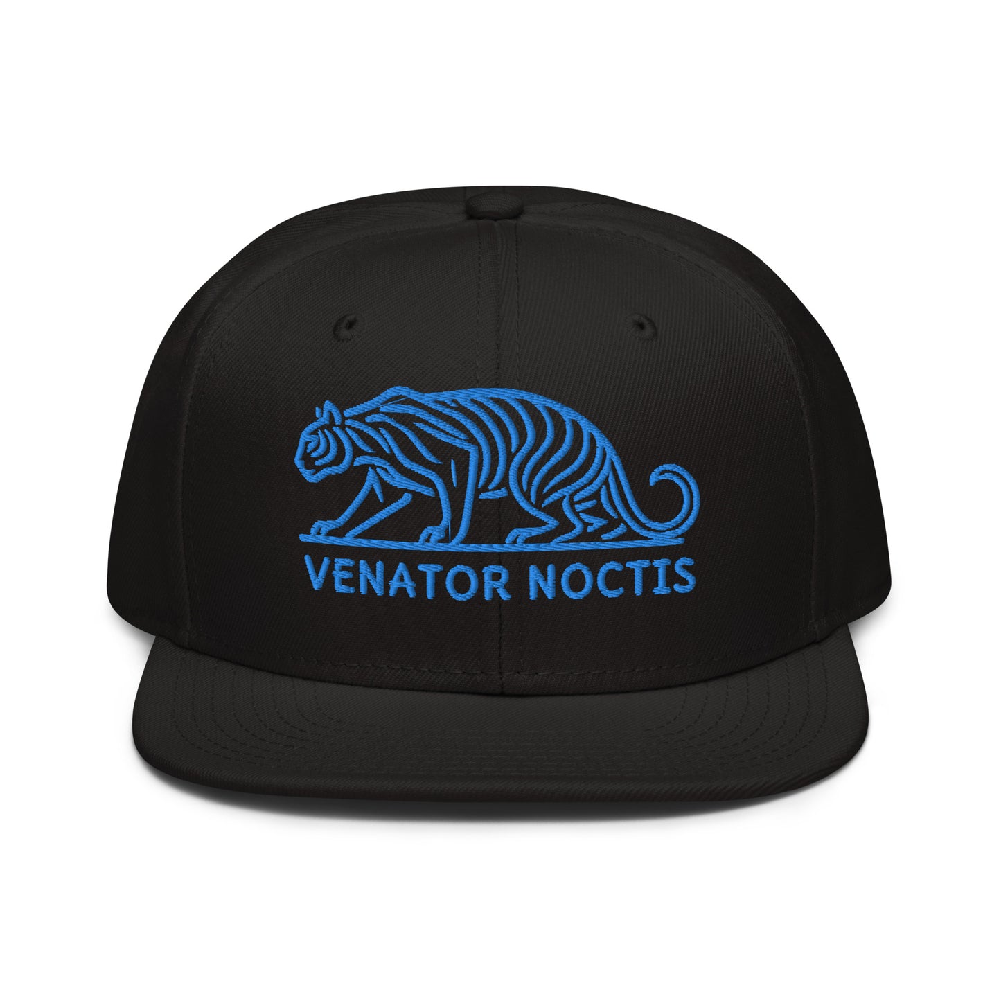 Snapback Hat "Tiger VENATOR NOCTIS" Blue One Size adjustable,agility,animal motif,bold design,courage,iconic,power,predator,premium quality,snapback hat,statement piece,street style,strength,tiger,unique design,unisex,untamed,wild