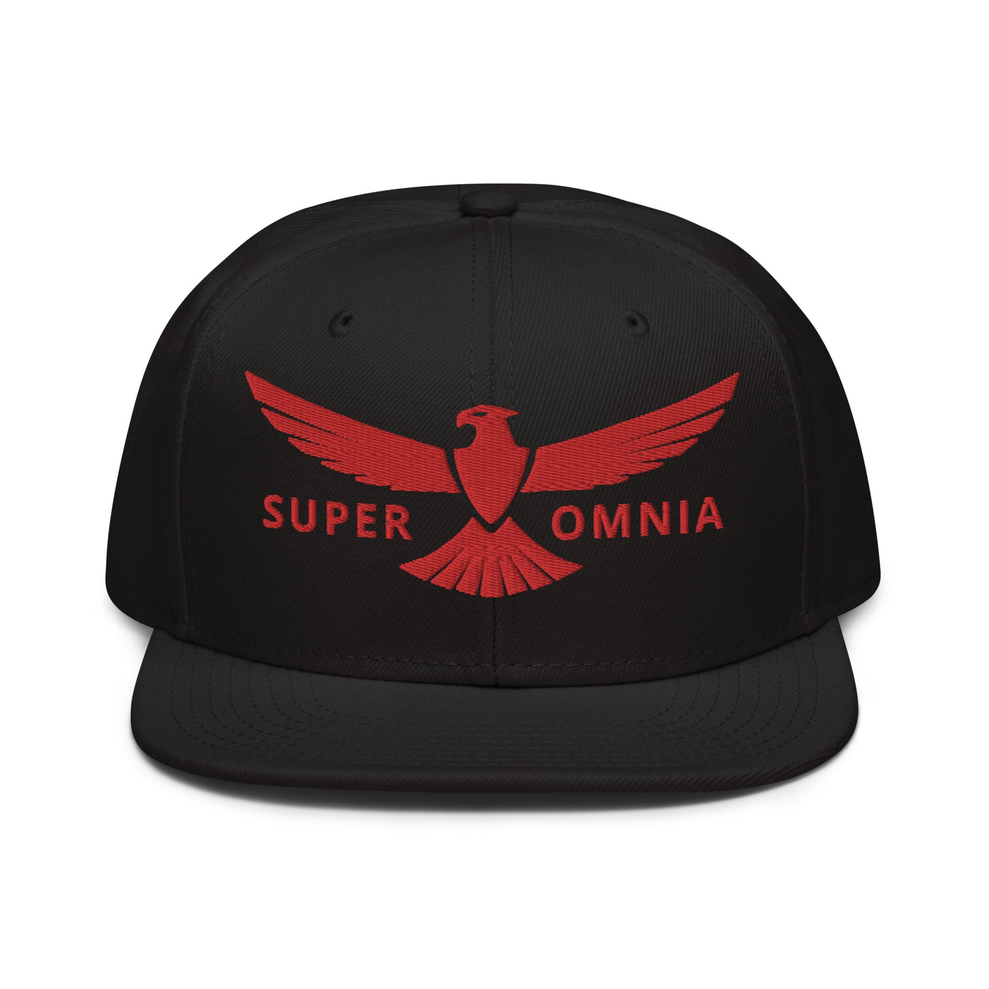 Snapback Hat Eagle "SUPER OMNIA" Red One Size above all,adjustable,animal motif,bold design,eagle,focus,freedom,iconic,independence,premium quality,resilience,snapback hat,soar,statement piece,street style,strength,unique design,unisex,vision