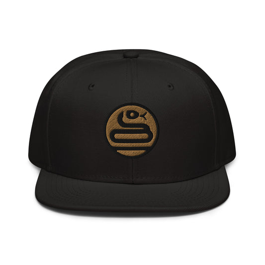 Snapback Hat "SNAKE" Old Gold One Size adjustable,animal motif,bold design,iconic,knowledge,mystery,nature-inspired,predator,premium quality,resilience,snake,snapback hat,spirit animal,statement piece,stealth,street style,symbolism,transformation,unique d