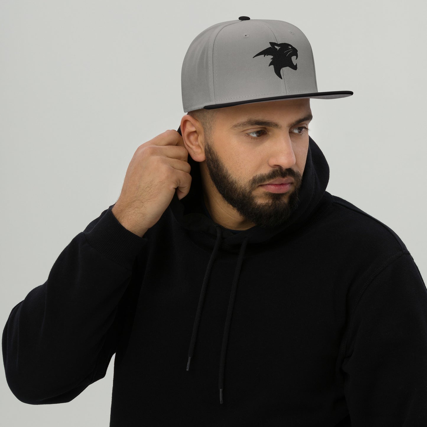 Snapback Hat "Panther Head" Black One Size adjustable,agility,animal motif,beast mode,bold design,iconic,panther,power,premium quality,snapback hat,statement piece,stealth,street style,strength,unique design,unisex,wild