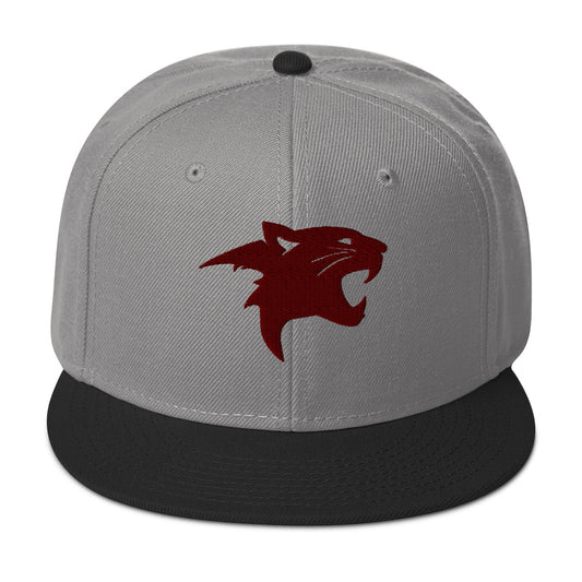 Snapback Hat "Panther Head" Maroon One Size adjustable,agility,animal motif,beast mode,bold design,iconic,panther,power,premium quality,snapback hat,statement piece,stealth,street style,strength,unique design,unisex,wild