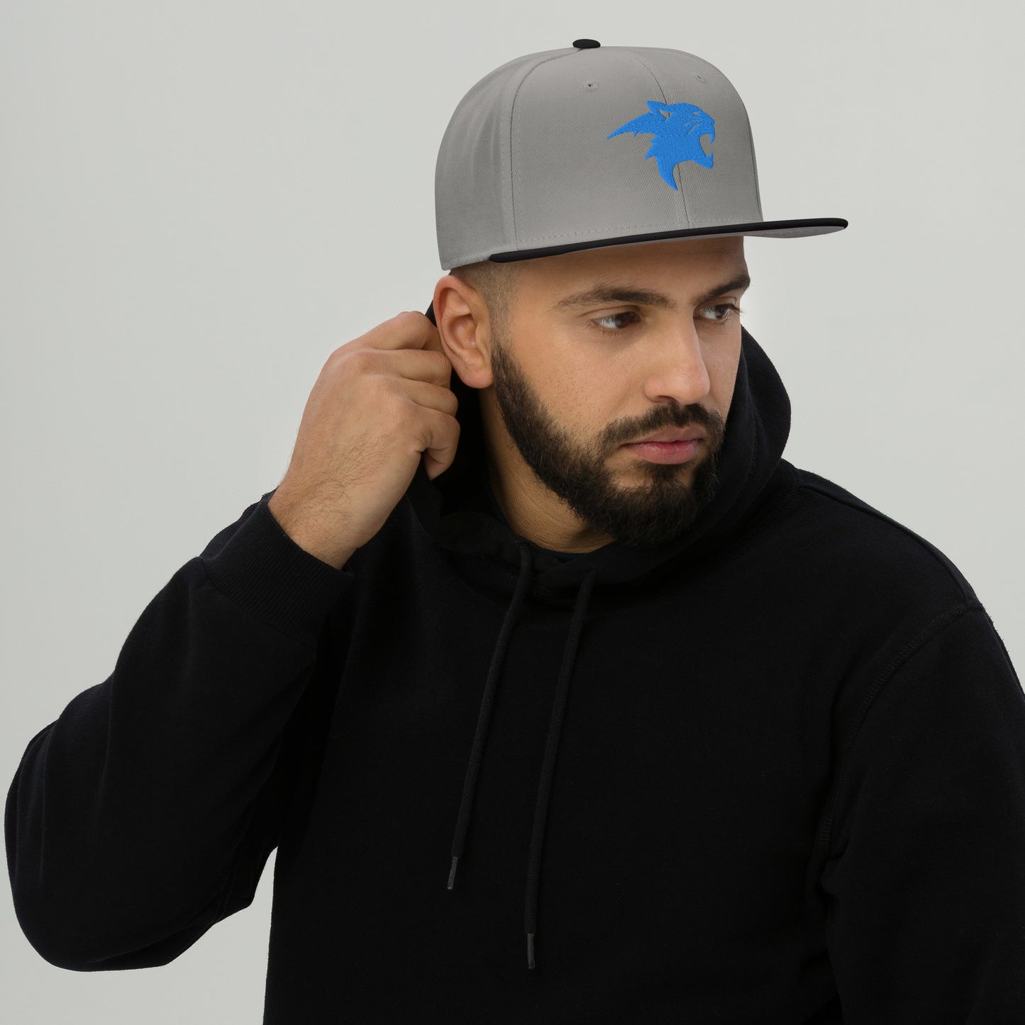 Snapback Hat "Panther Head" Blue One Size adjustable,agility,animal motif,beast mode,bold design,iconic,panther,power,premium quality,snapback hat,statement piece,stealth,street style,strength,unique design,unisex,wild