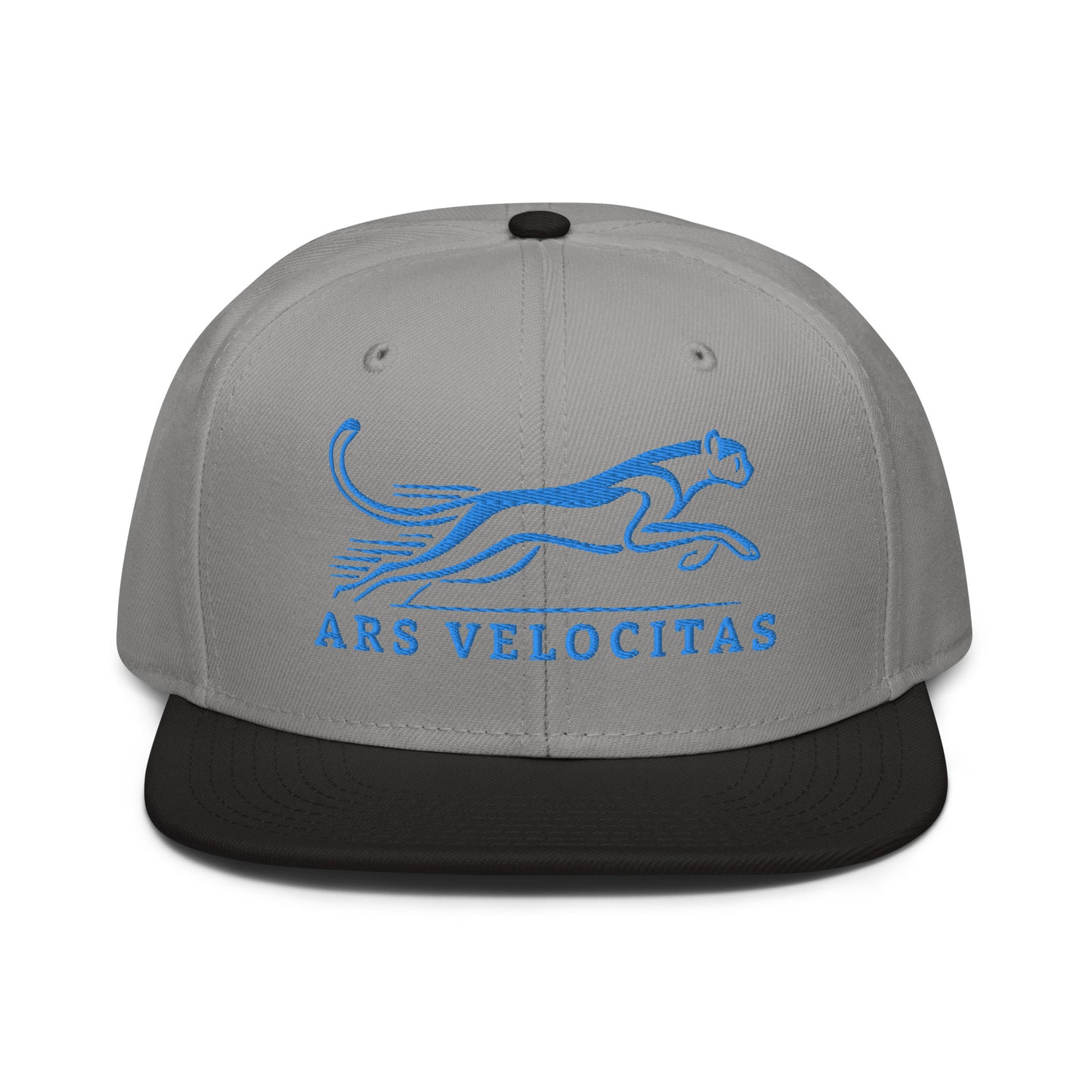 Snapback Hat Cheetah "ARS VELOCITAS" Blue One Size adjustable,agility,animal motif,bold design,cheetah,endurance,iconic,nature-inspired,predator,premium quality,resilience,snapback hat,speed,statement piece,stealth,street style,strength,unique design,unis