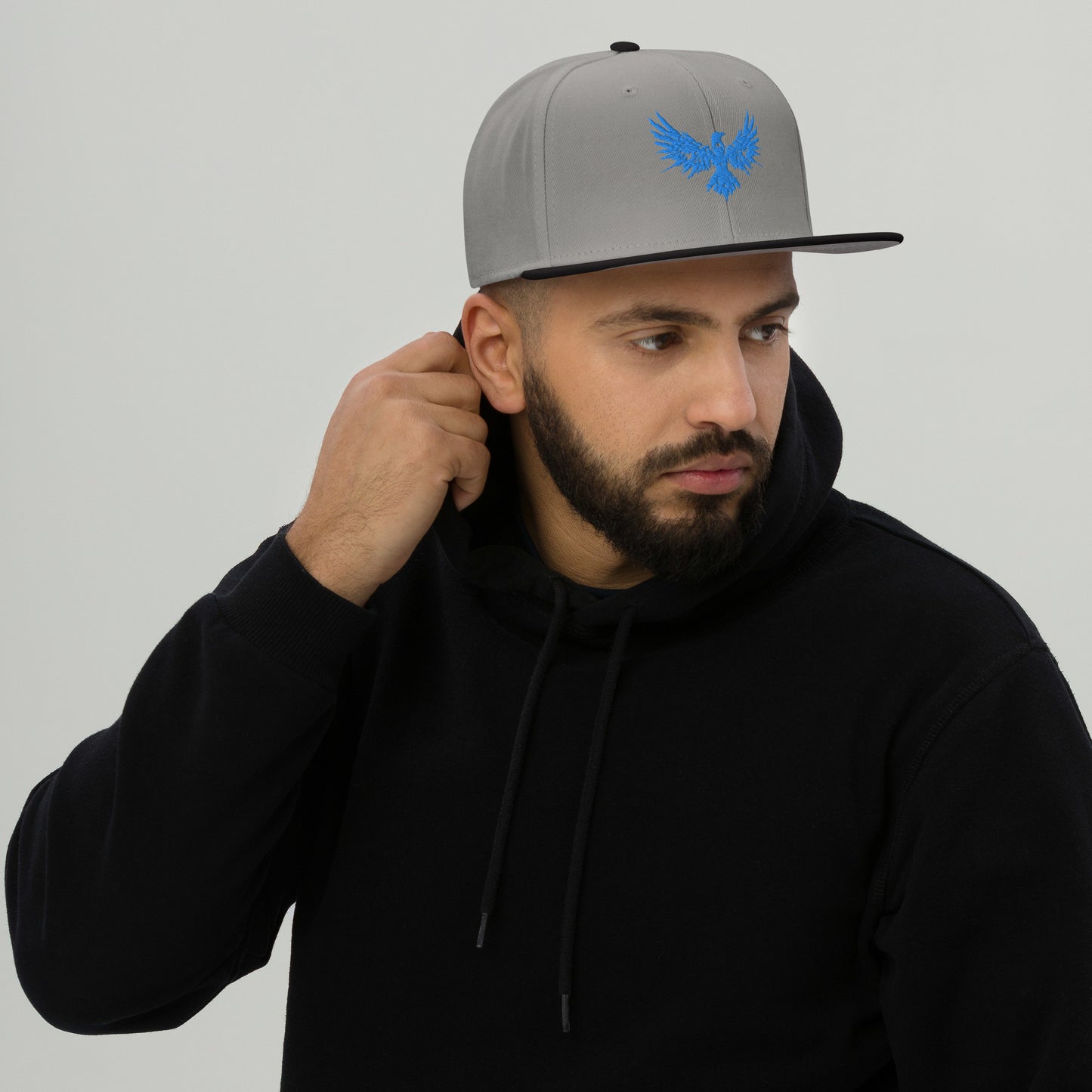 Snapback Hat Raven "ENIGMA" Blue One Size adjustable,animal motif,bold design,endurance,enigma,freedom,iconic,mystery,premium quality,raven,snapback hat,statement piece,street style,transformation,unique design,unisex