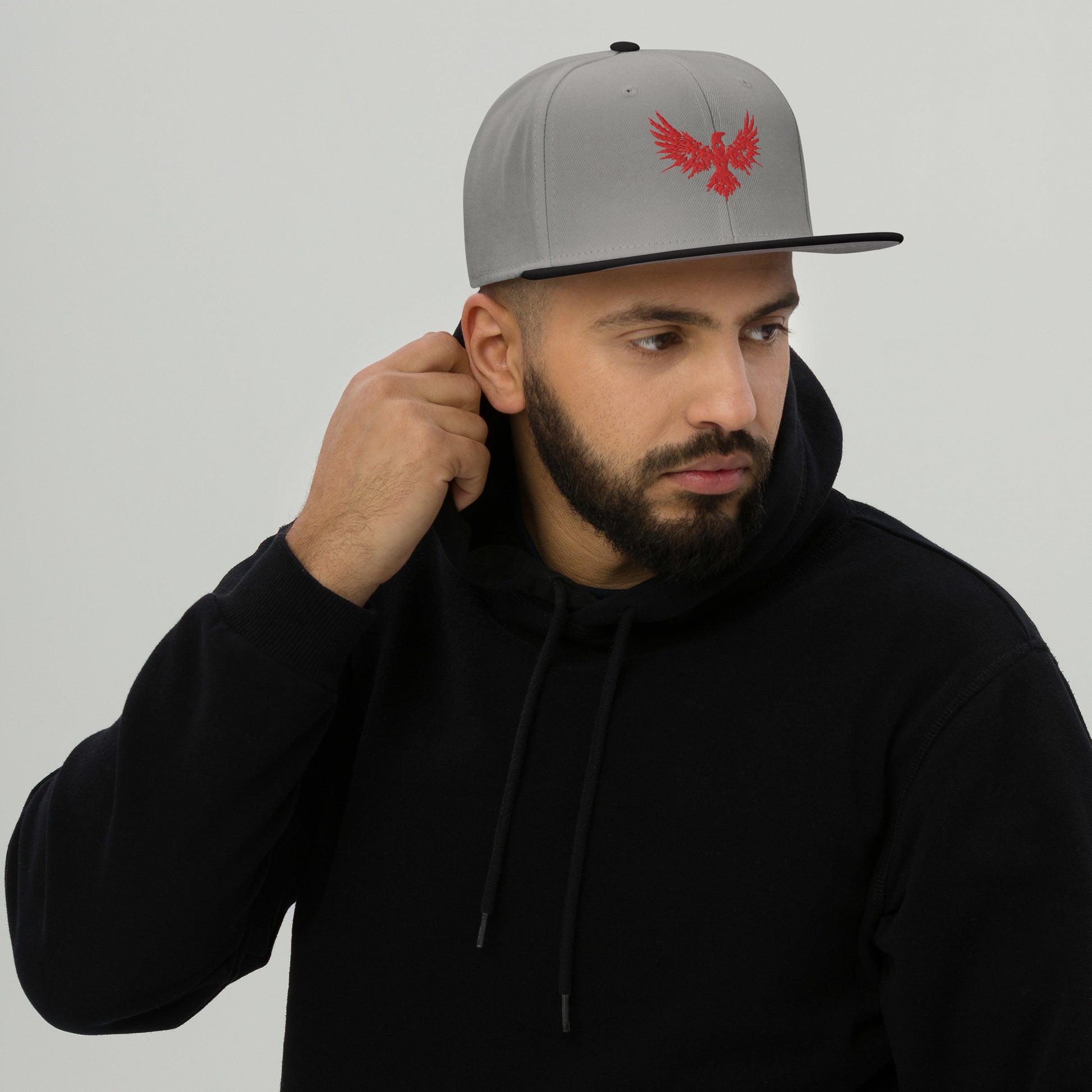 Snapback Hat Raven "ENIGMA" Red One Size adjustable,animal motif,bold design,endurance,enigma,freedom,iconic,mystery,premium quality,raven,snapback hat,statement piece,street style,transformation,unique design,unisex