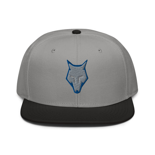 Snapback Hat Wolf Logo "LOBO" Grey One Size adjustable,alpha,animal motif,bold design,courage,endurance,freedom,iconic,lone wolf,nature-inspired,predator,premium quality,resilience,snapback hat,statement piece,stealth,street style,strength,survival,unique