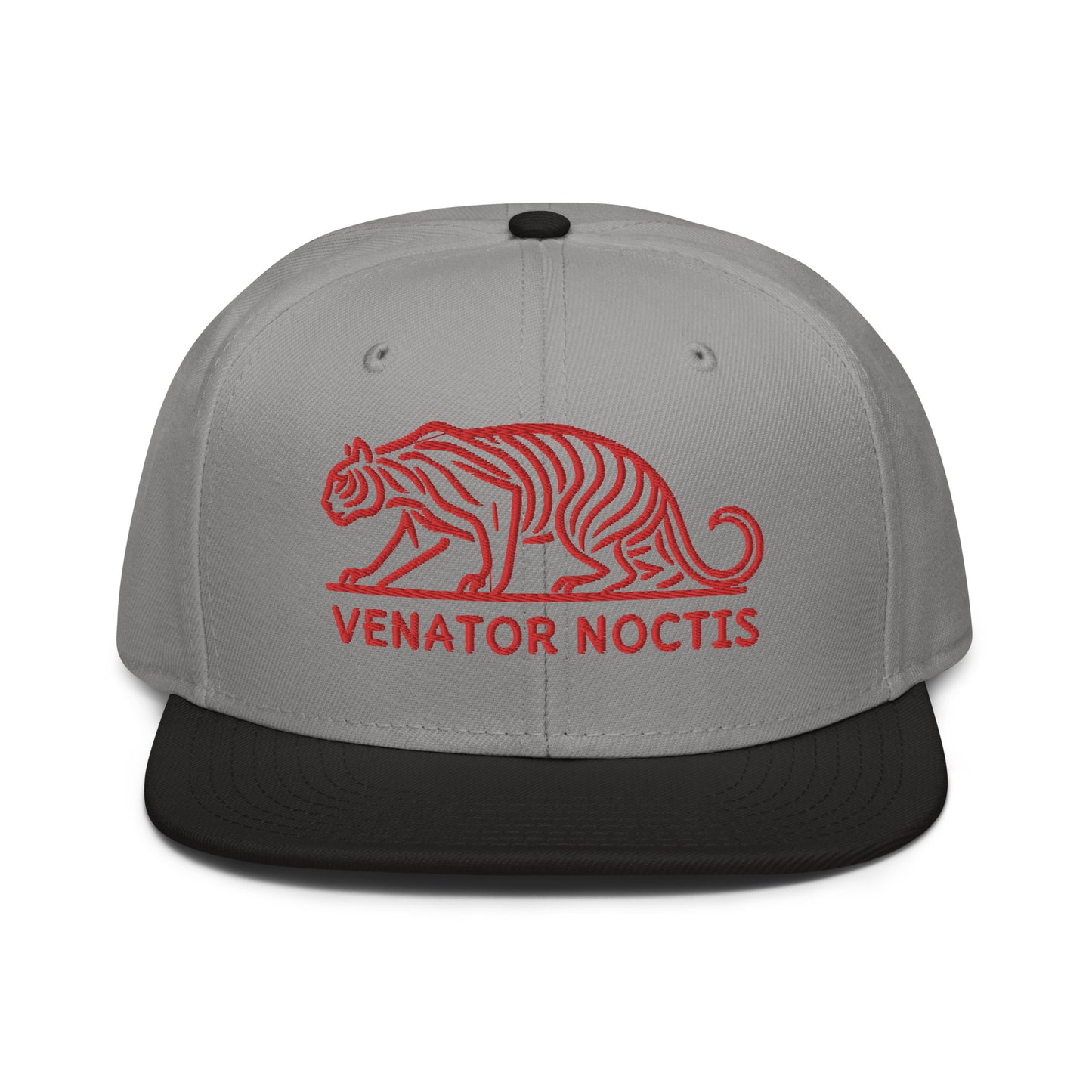 Snapback Hat "Tiger VENATOR NOCTIS" Red One Size adjustable,agility,animal motif,bold design,courage,iconic,power,predator,premium quality,snapback hat,statement piece,street style,strength,tiger,unique design,unisex,untamed,wild