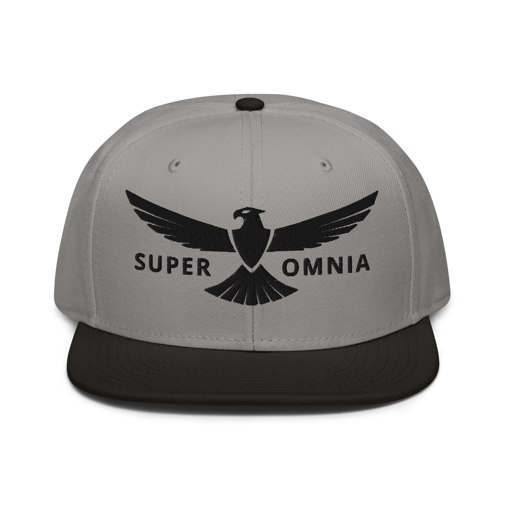 Snapback Hat Eagle "SUPER OMNIA" Black One Size above all,adjustable,animal motif,bold design,eagle,focus,freedom,iconic,independence,premium quality,resilience,snapback hat,soar,statement piece,street style,strength,unique design,unisex,vision