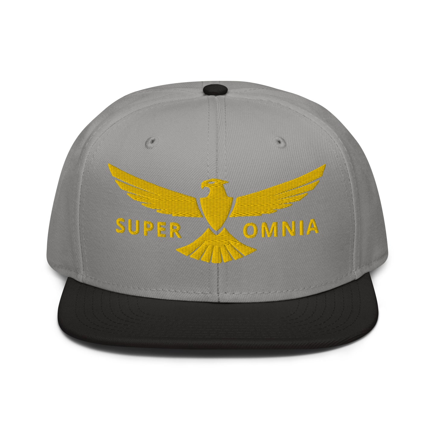 Snapback Hat Eagle "SUPER OMNIA" Gold One Size above all,adjustable,animal motif,bold design,eagle,focus,freedom,iconic,independence,premium quality,resilience,snapback hat,soar,statement piece,street style,strength,unique design,unisex,vision